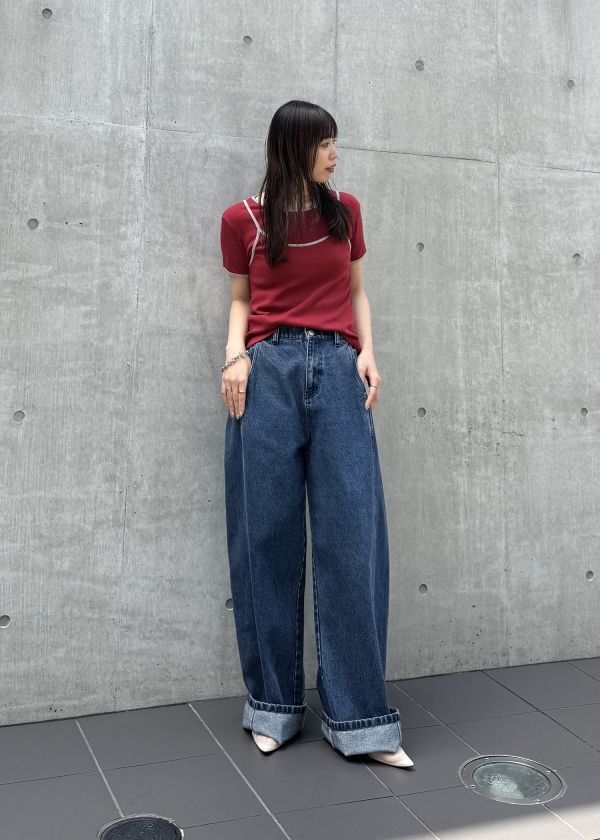 パンツ WILLFULLY loose side tuck denim PT セール】loose side tuck denim PT（デニムパンツ）｜WILLFULLY