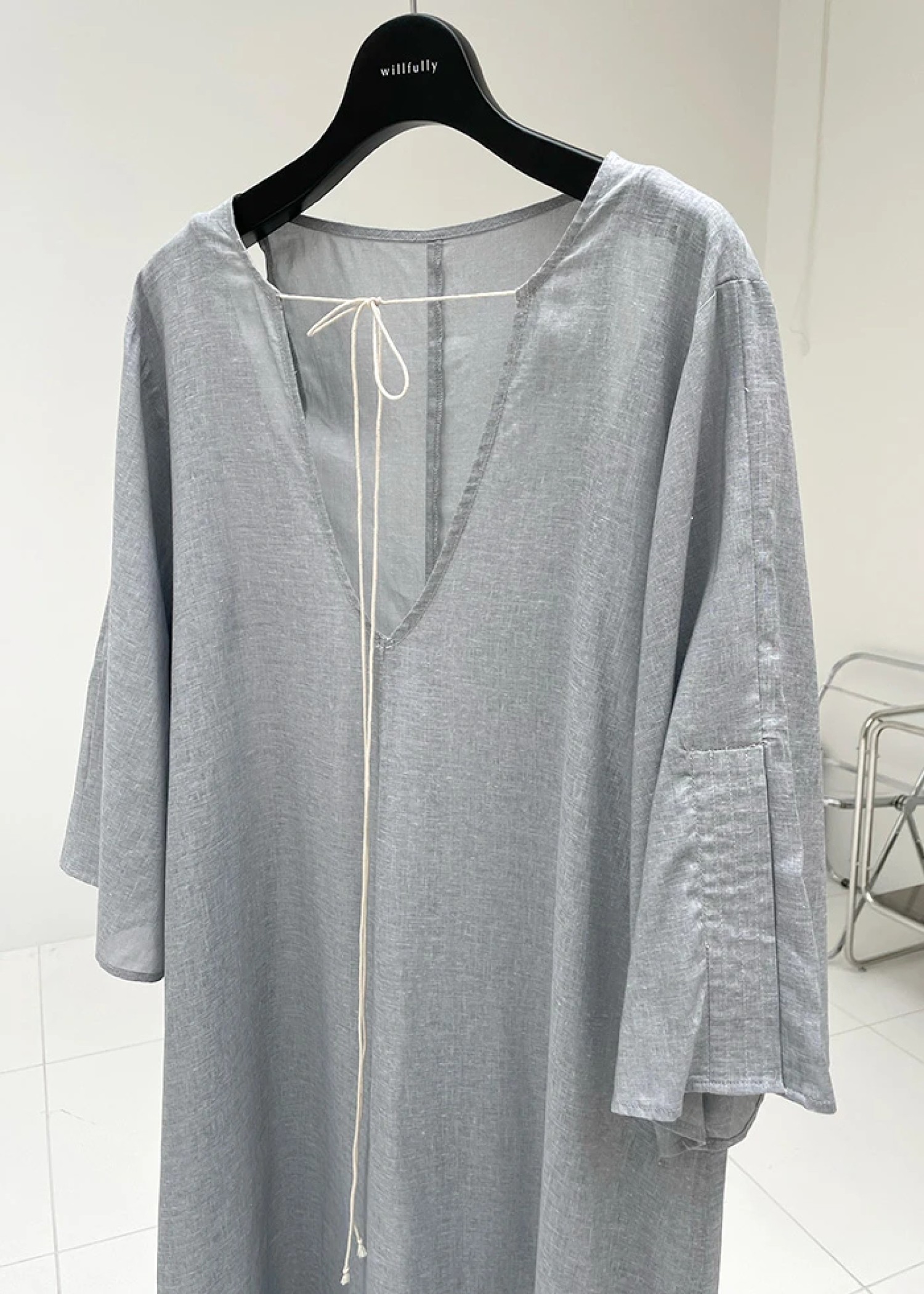 stitch slit mortise panel cord kaftan OP