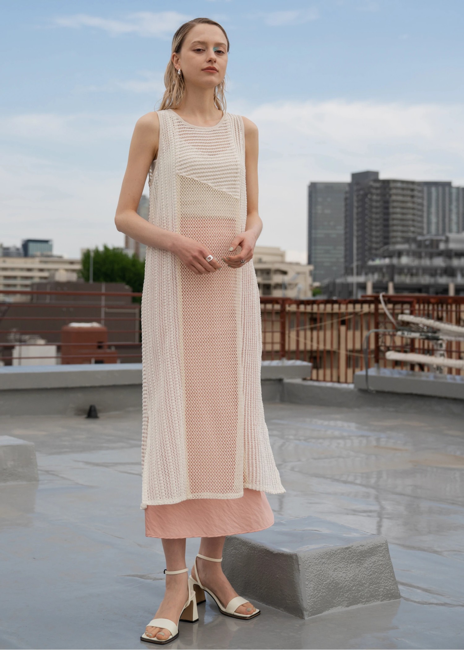 patchwork mesh 2way slit OP