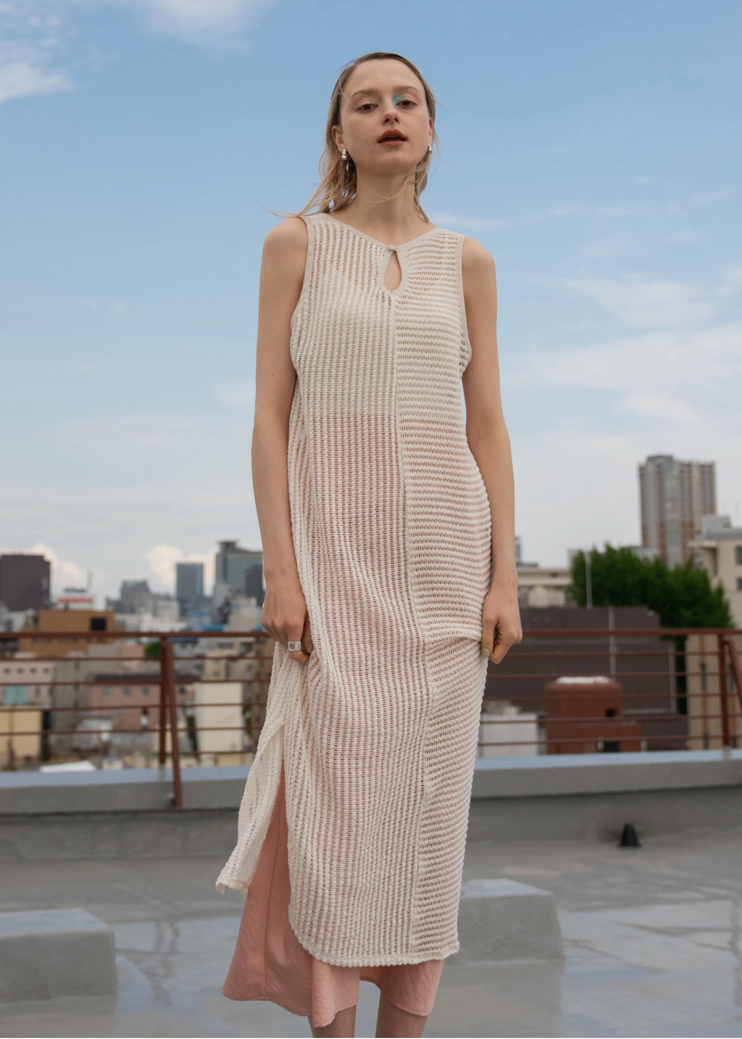 patchwork mesh 2way slit OP