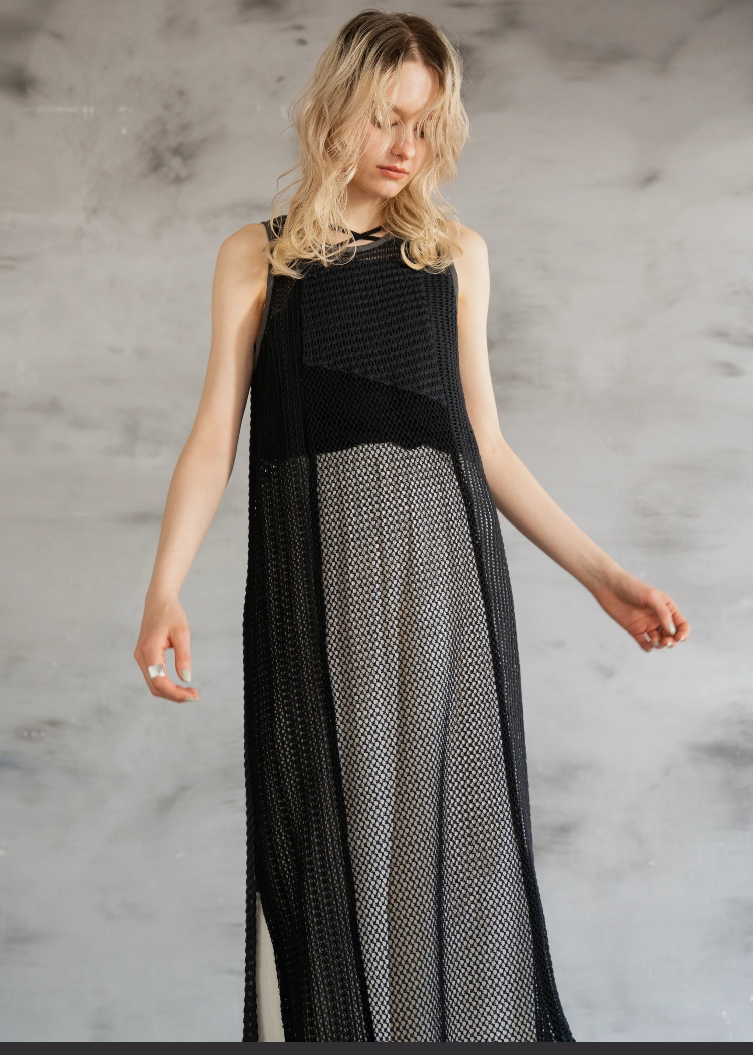 patchwork mesh 2way slit OP