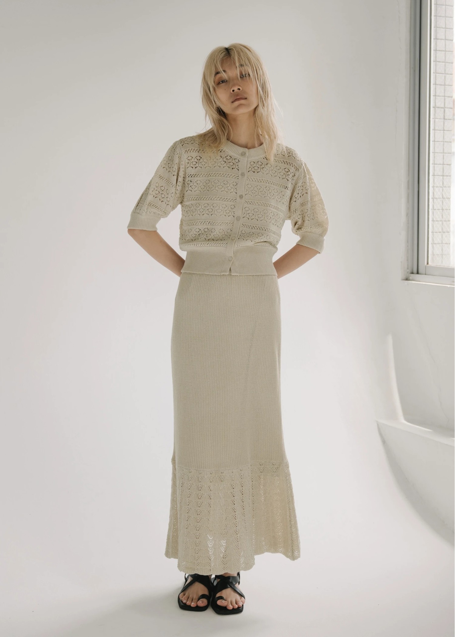 switching mermaid lacework knit SK