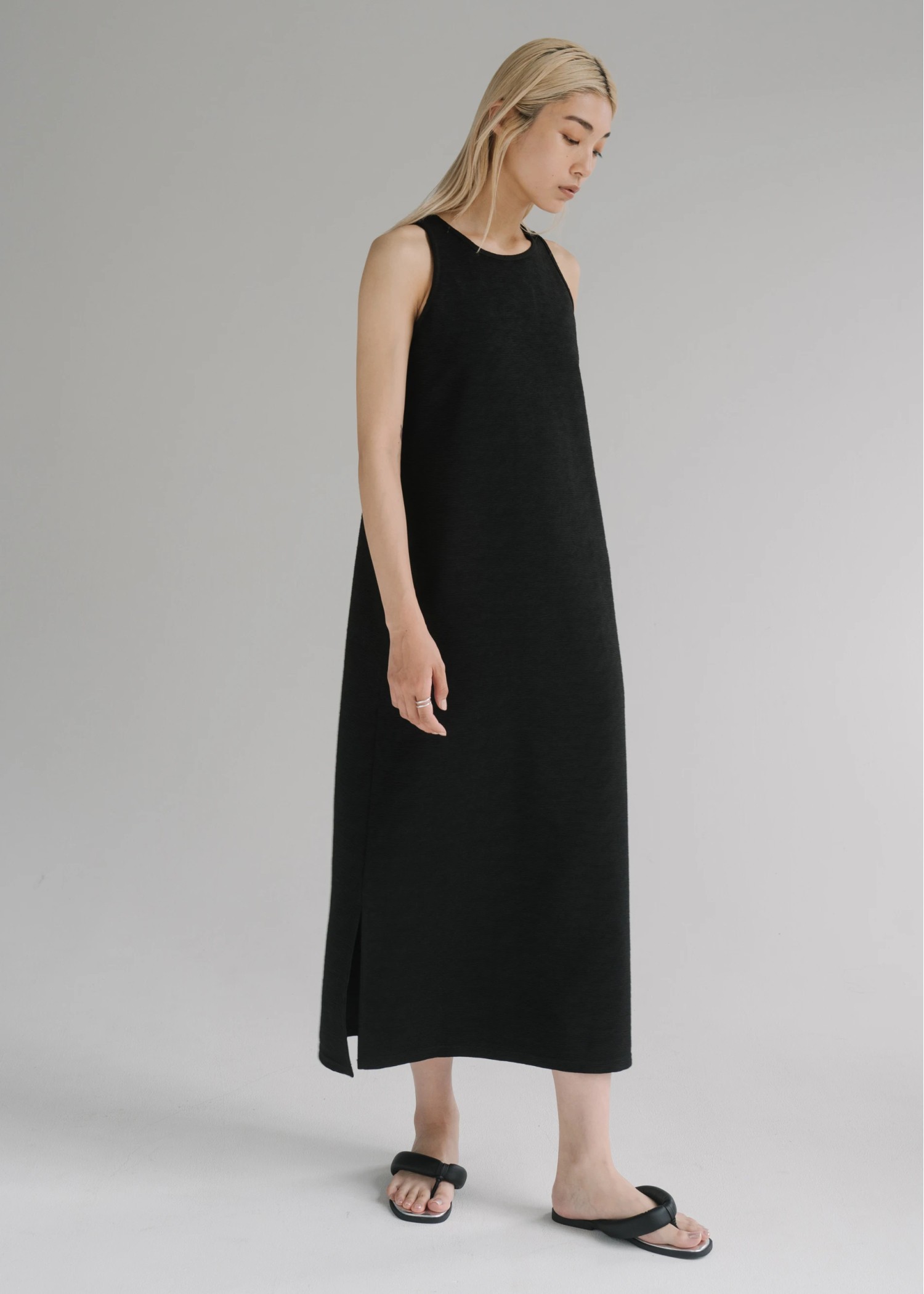 lace bolero × no sleeve billow rib OP SET