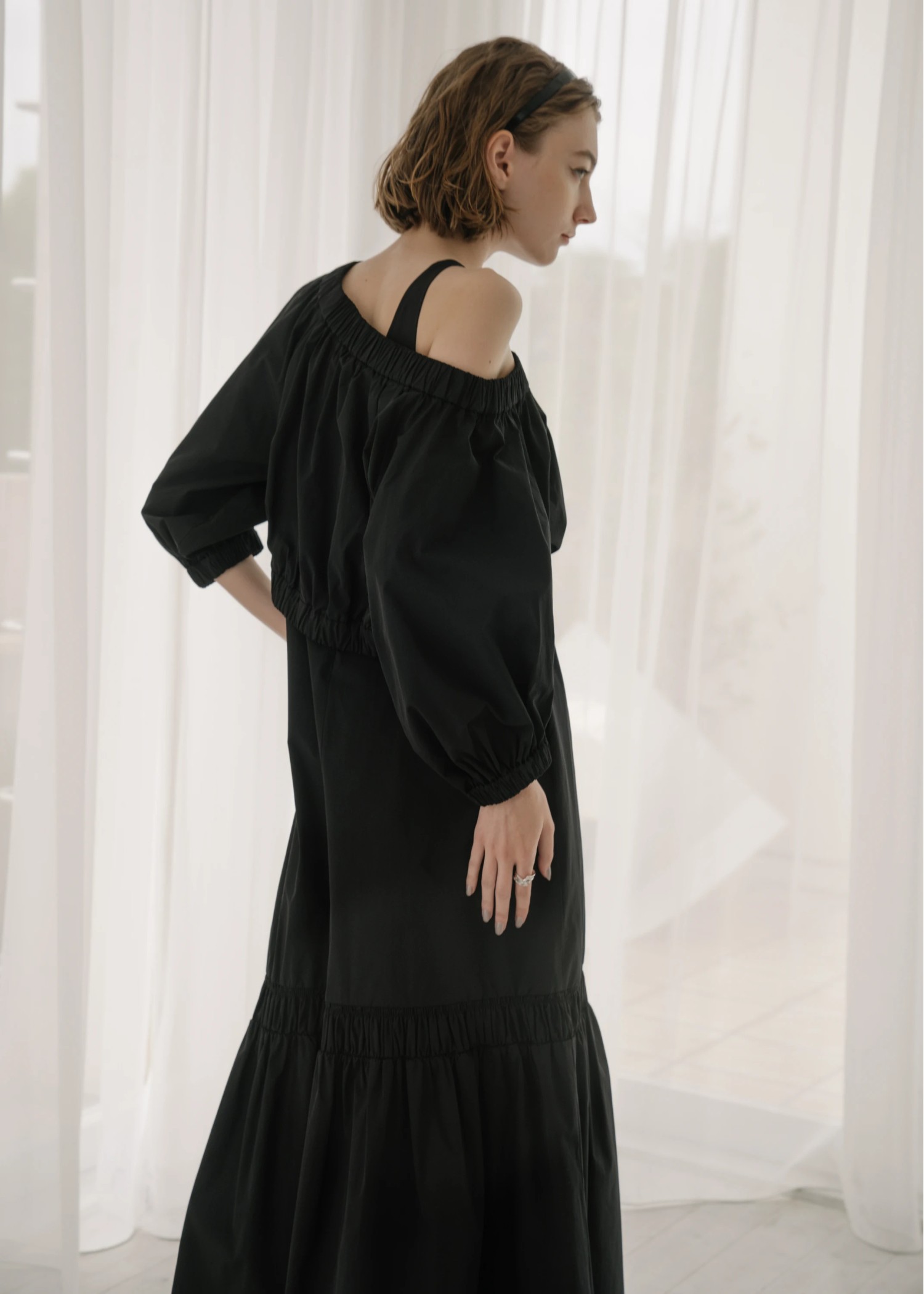 gather multi TOPS × asymmetry camisole mermaid OP SET