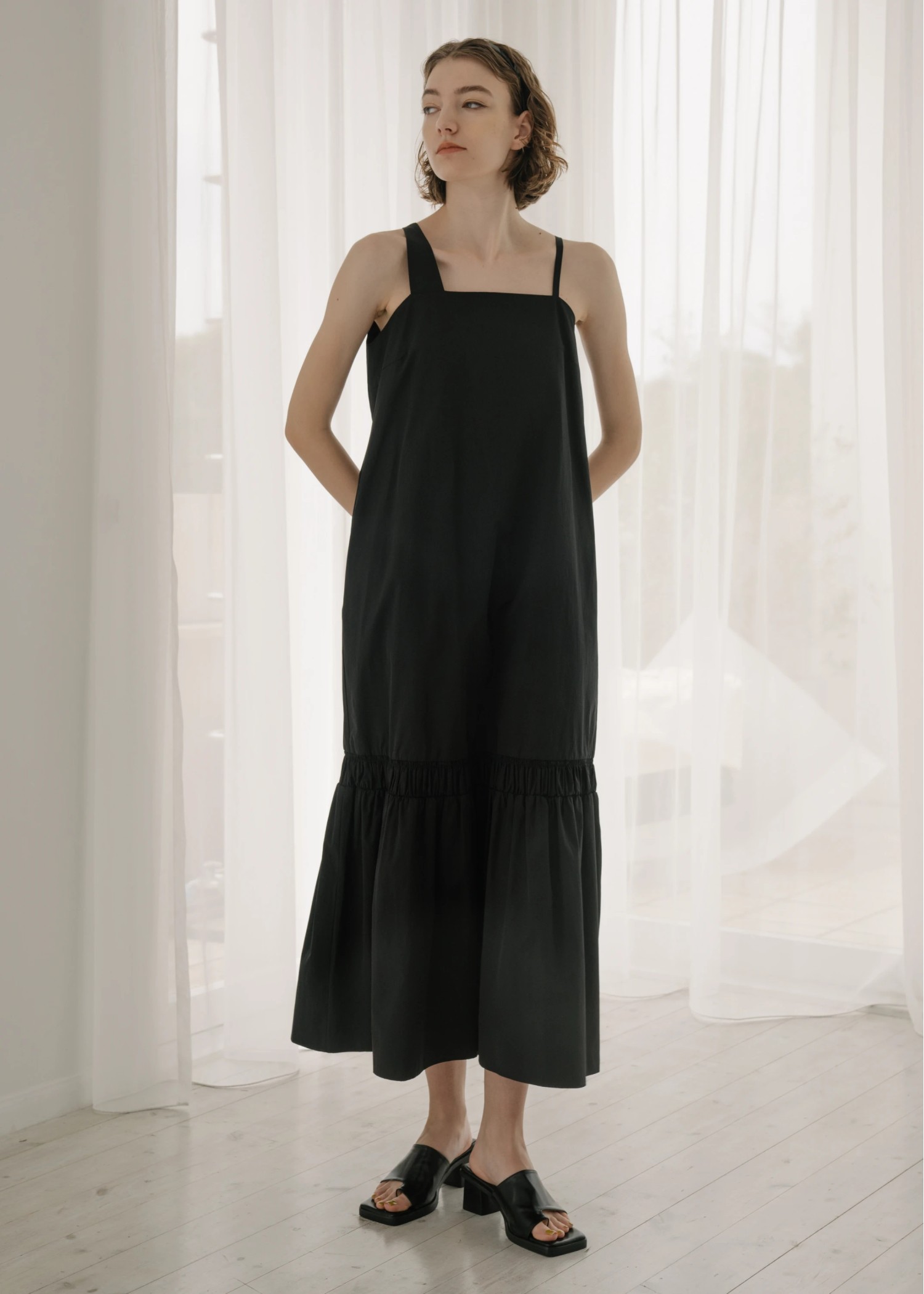 gather multi TOPS × asymmetry camisole mermaid OP SET