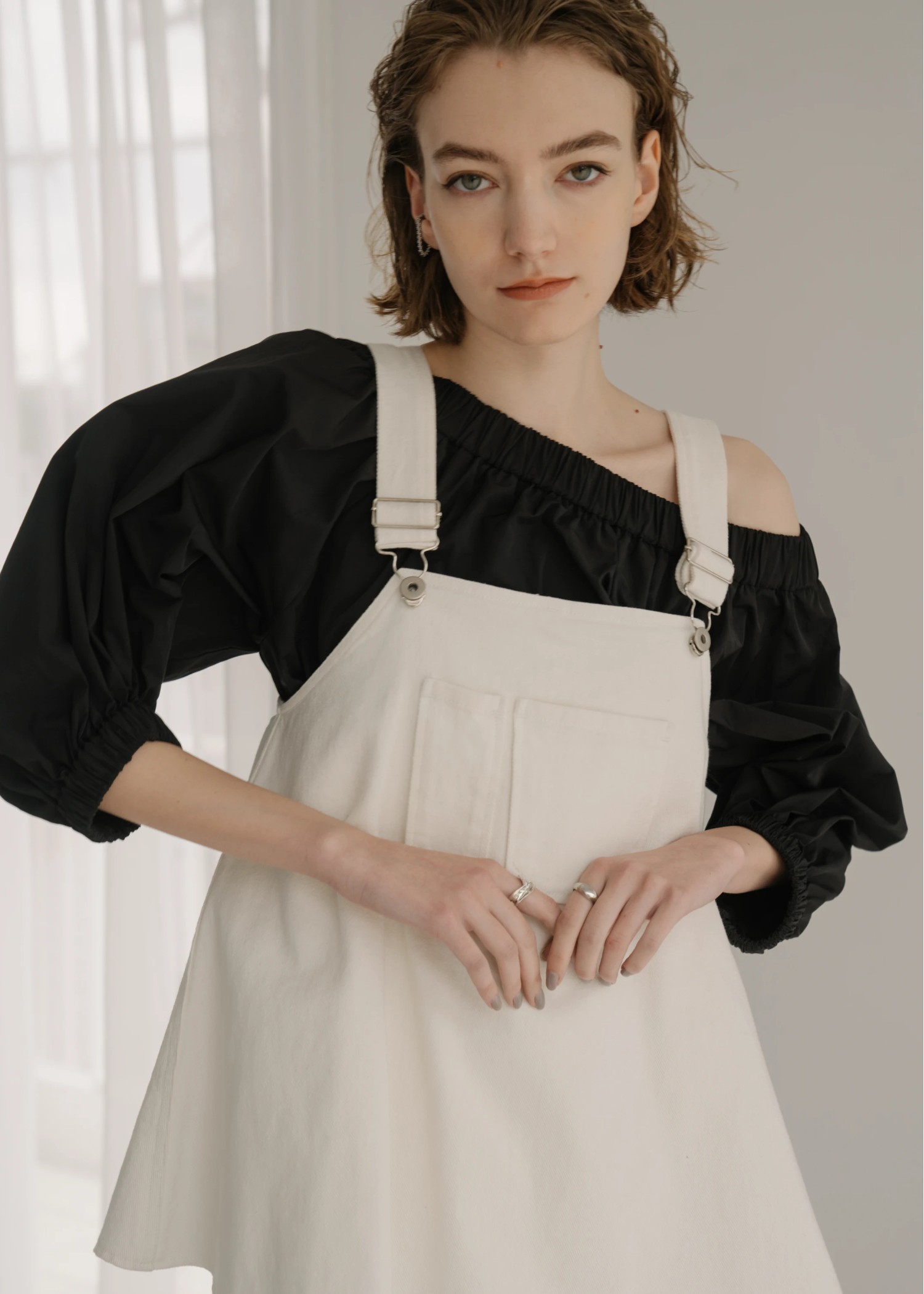 gather multi TOPS × asymmetry camisole mermaid OP SET