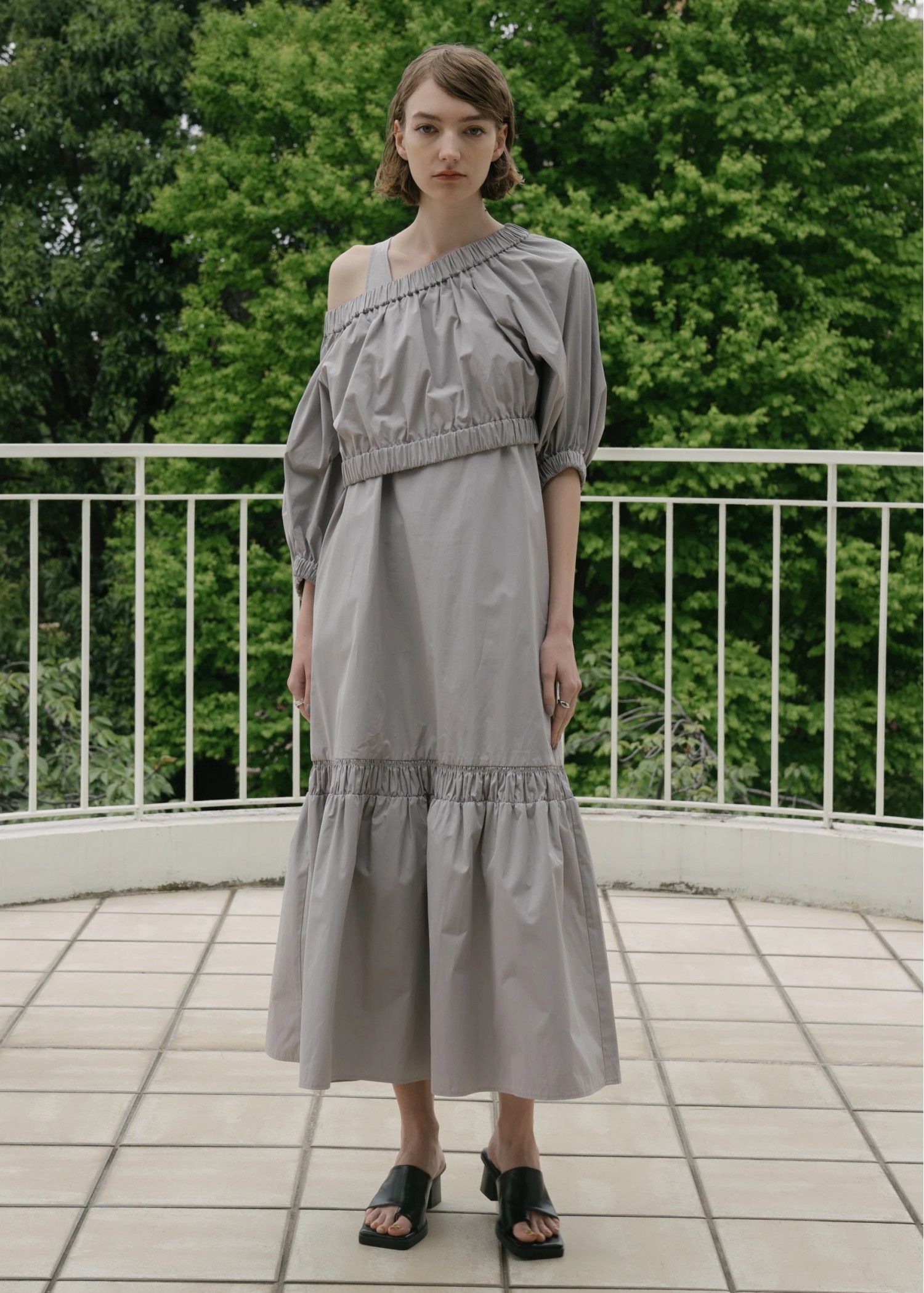 gather multi TOPS × asymmetry camisole mermaid OP SET