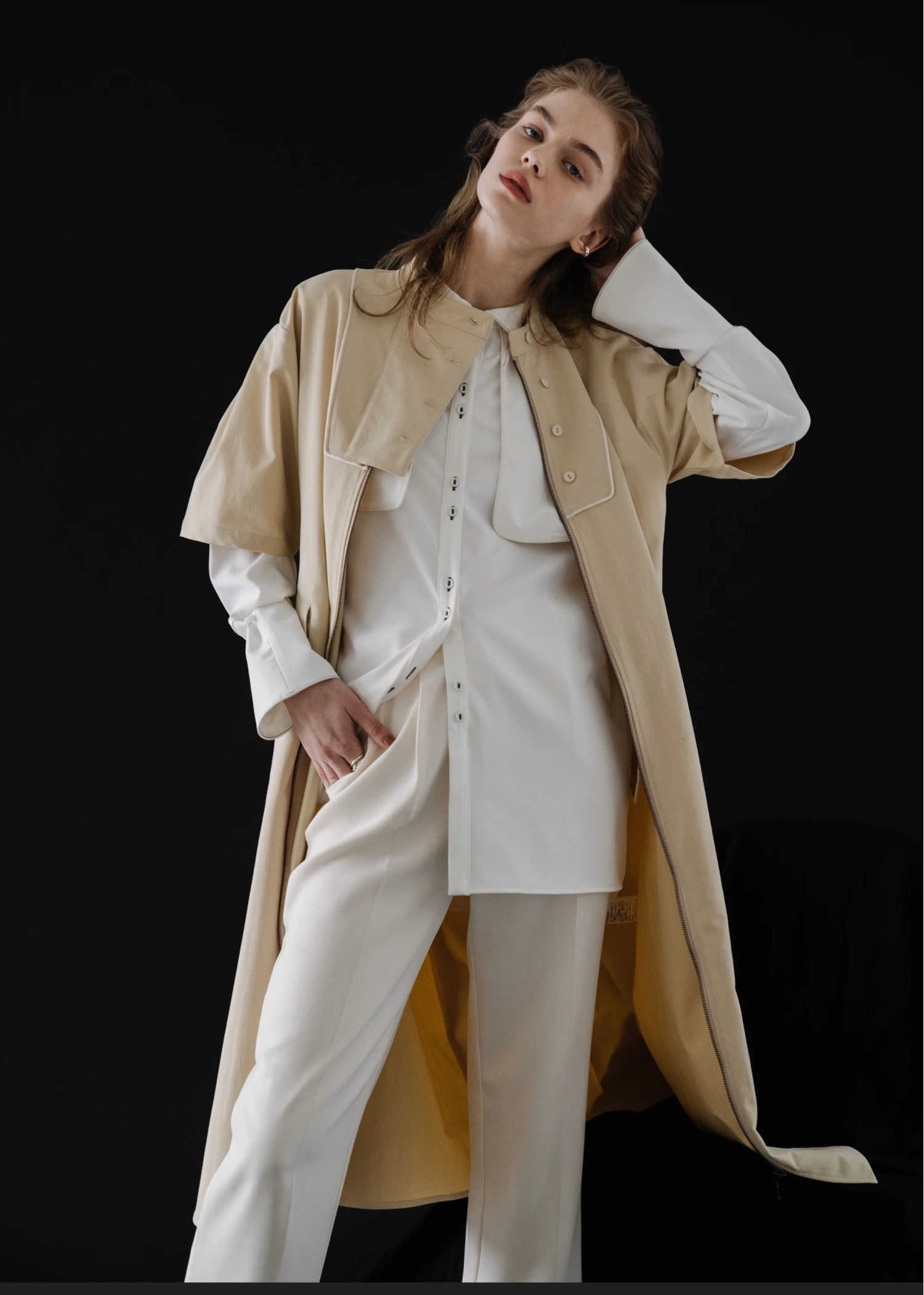 placket front over tuck zip OP/JK