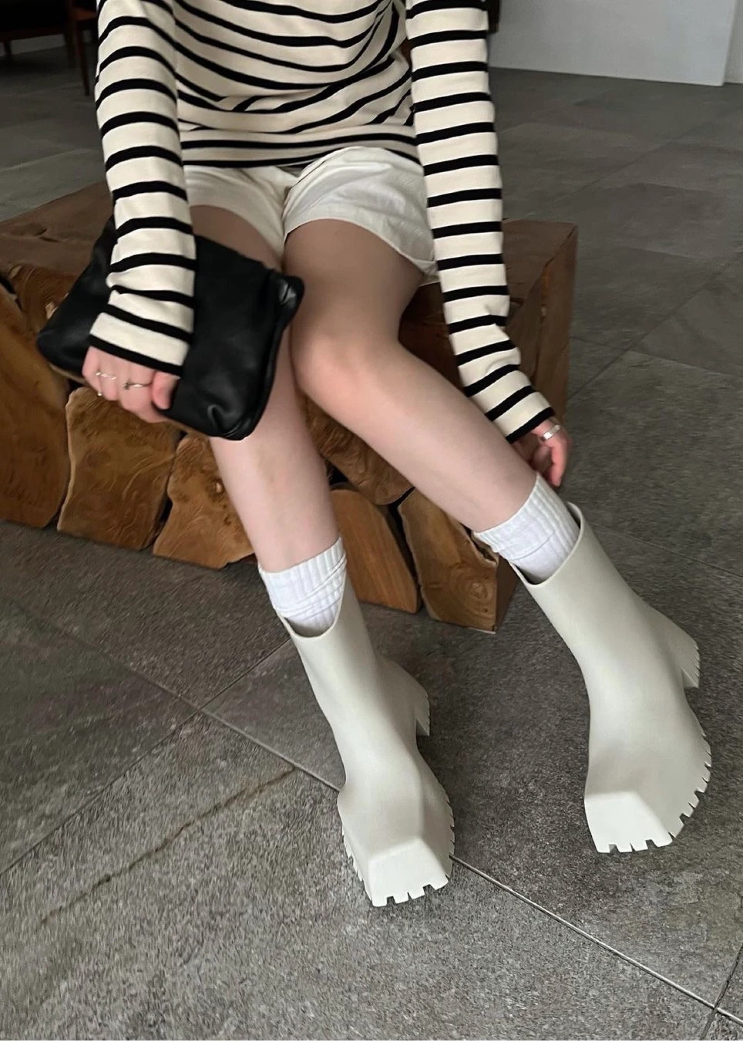 square toe mat rain boots