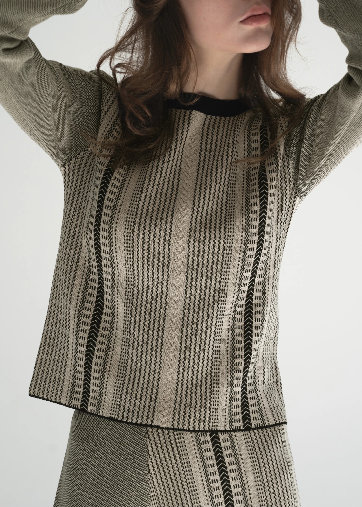 multi stripe jacquard knit