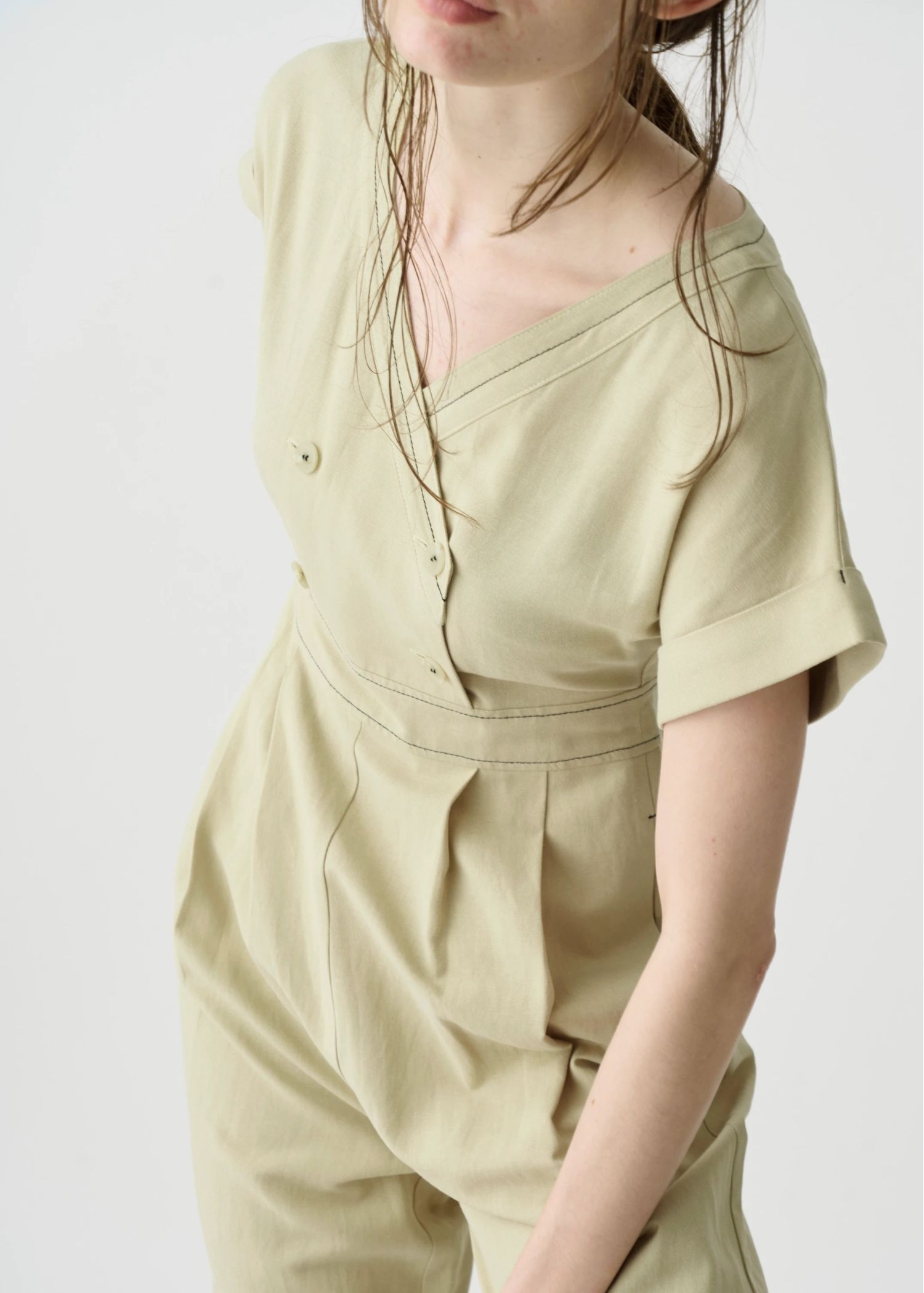 rollup linen kaftan all-in-one