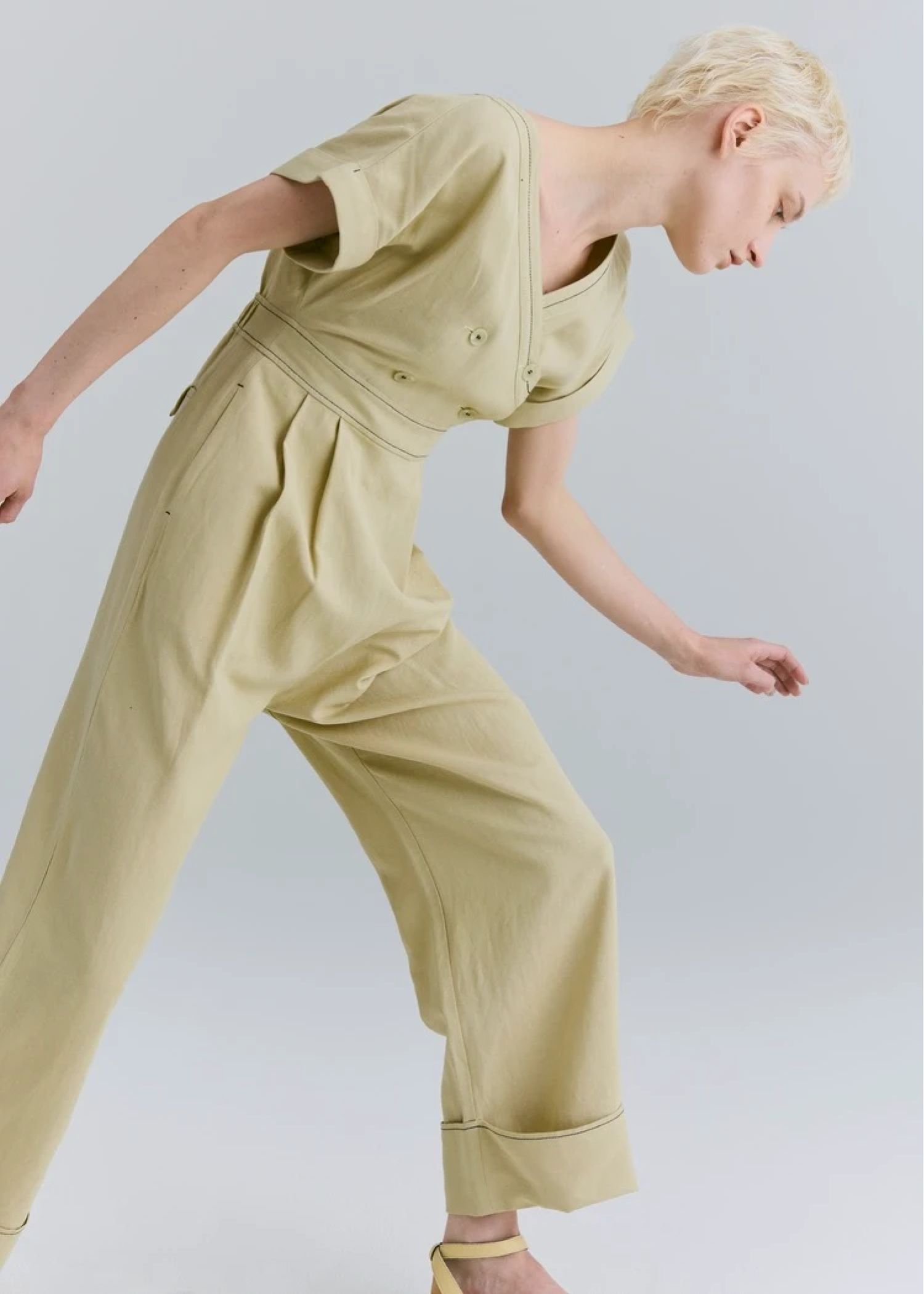 rollup linen kaftan all-in-one