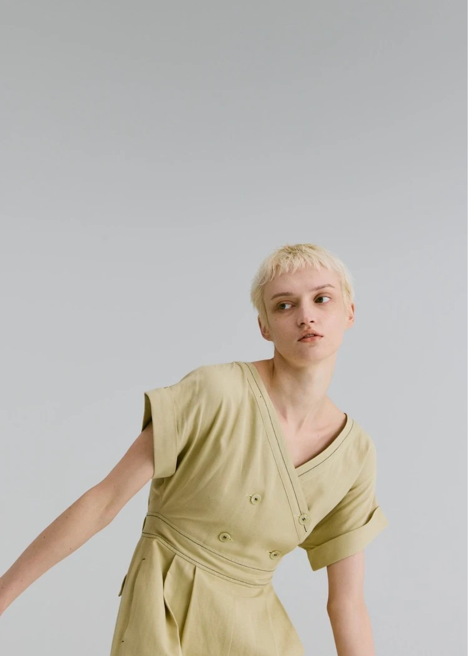 rollup linen kaftan all-in-one