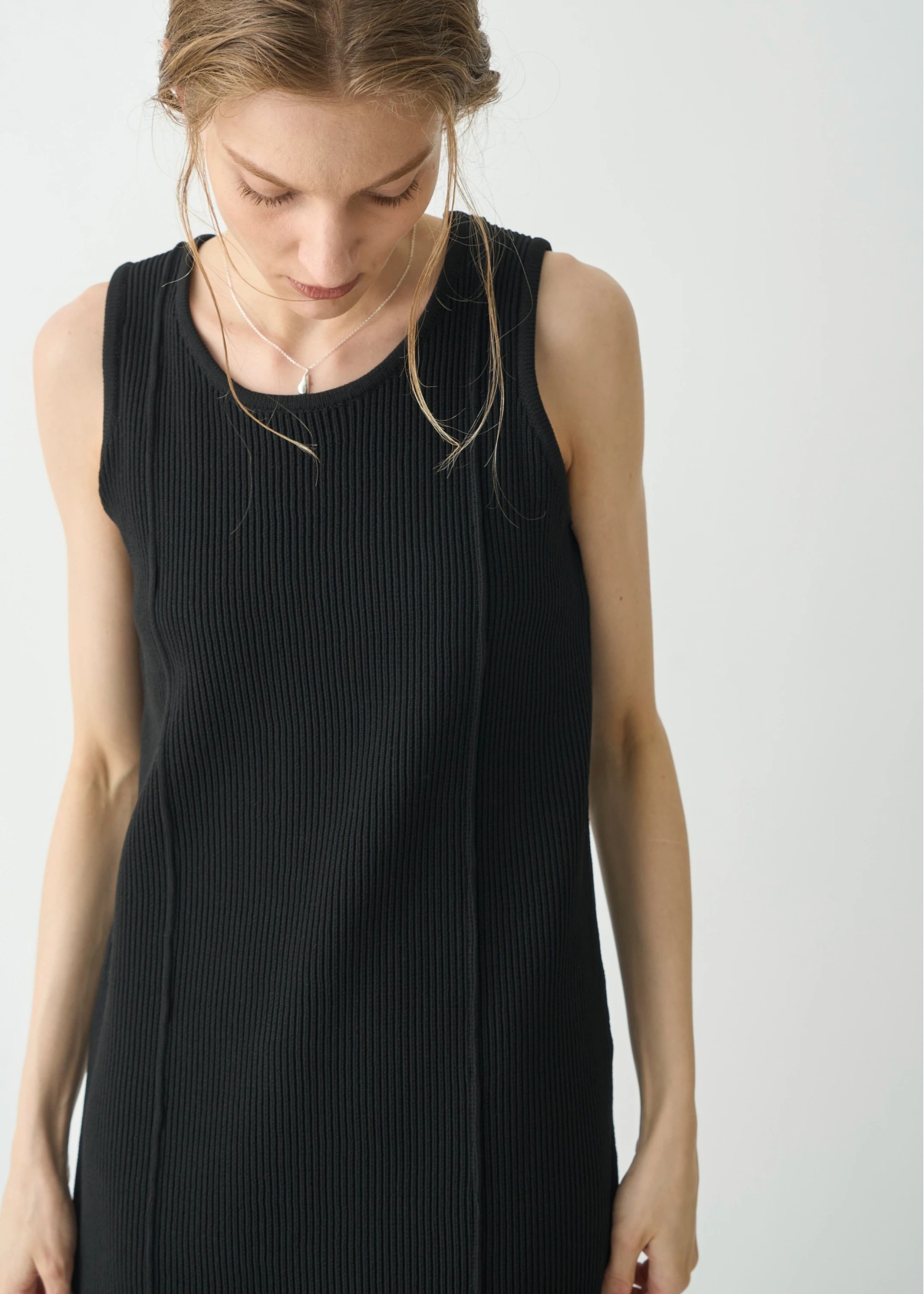 rib aerial knit tank OP