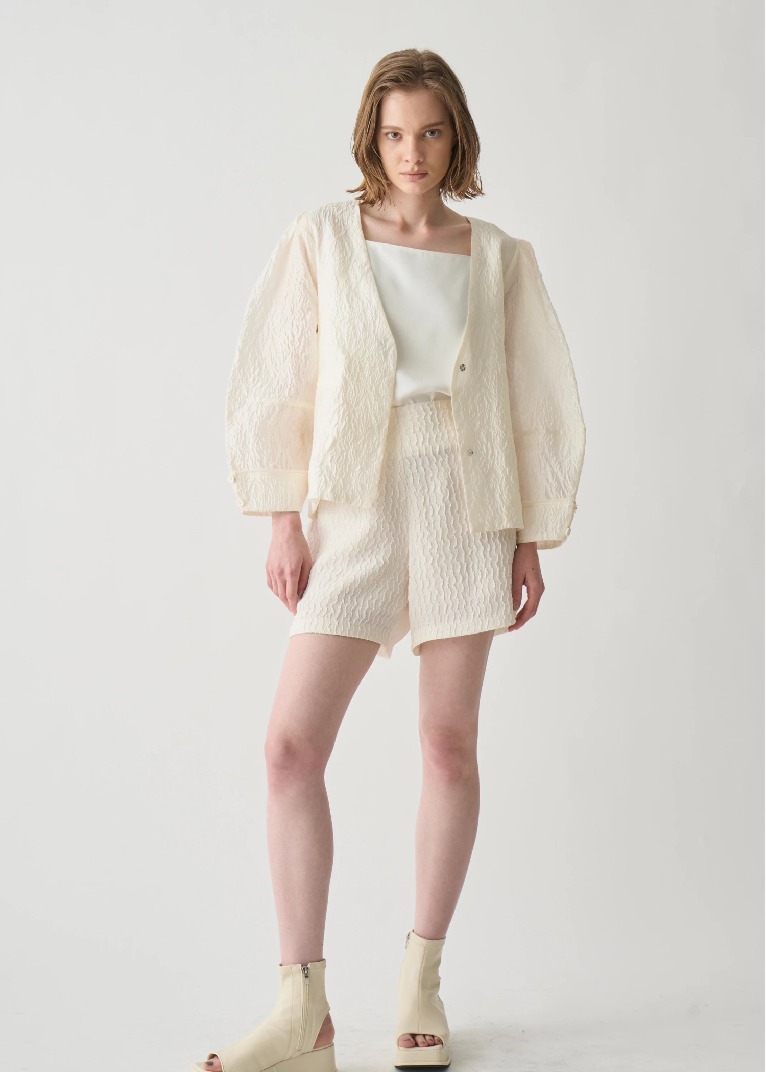 最終値下げ　willfully シアージャガードノーカラー ジャケット M WILLFULLY official web store（ウィルフリーコウシキツウハン