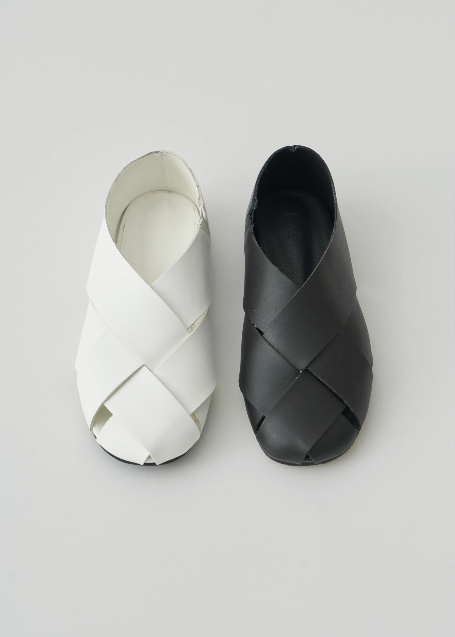 leather braid flat shoes