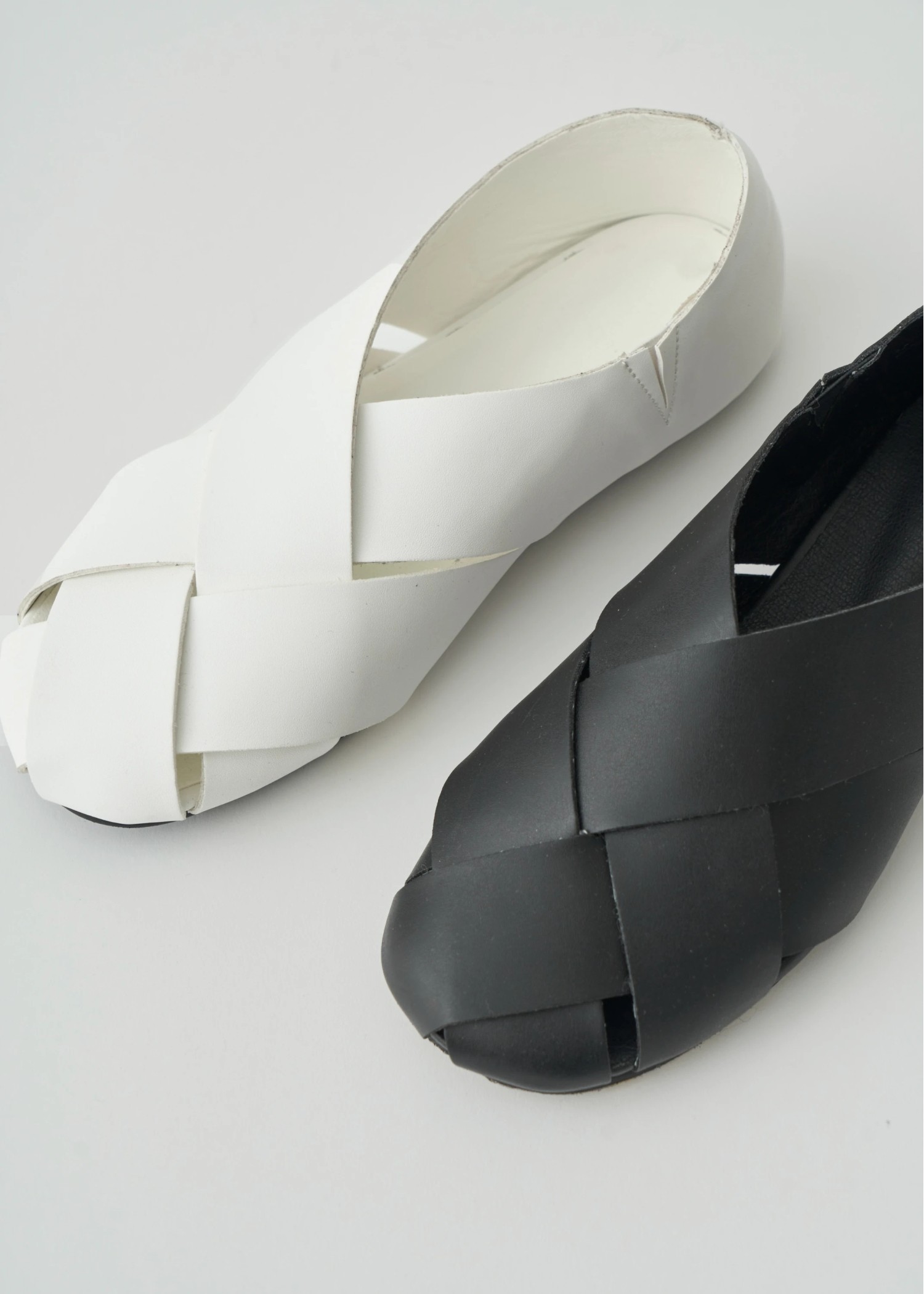 leather braid flat shoes