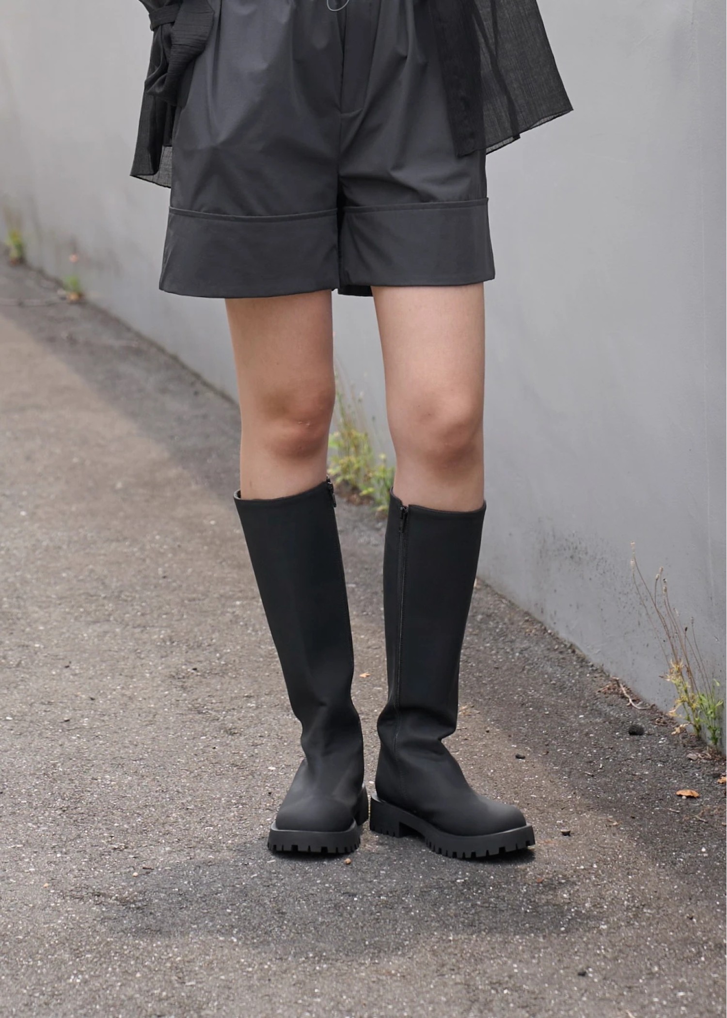 tank sole smooth long boots