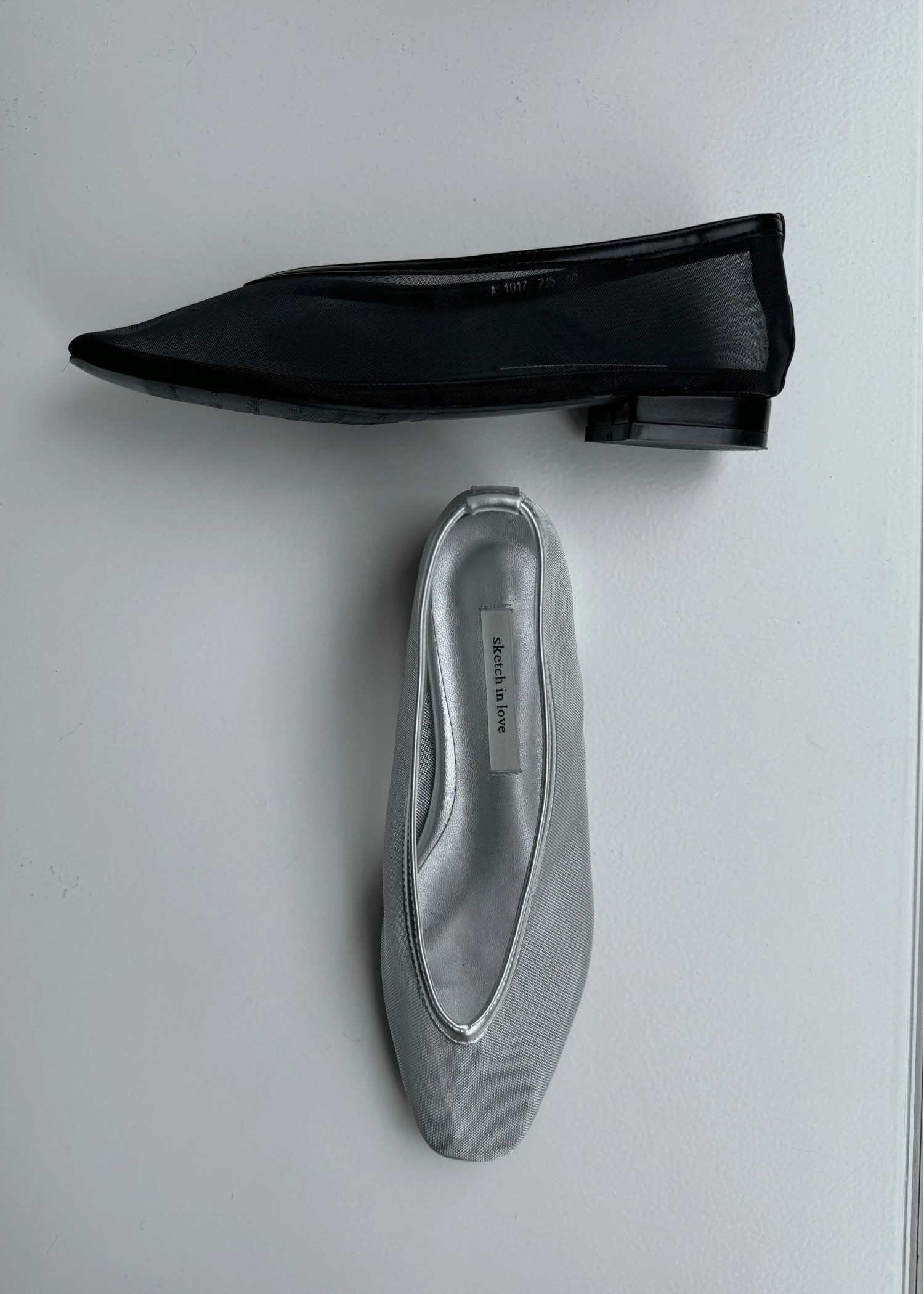 see-through flat shoes