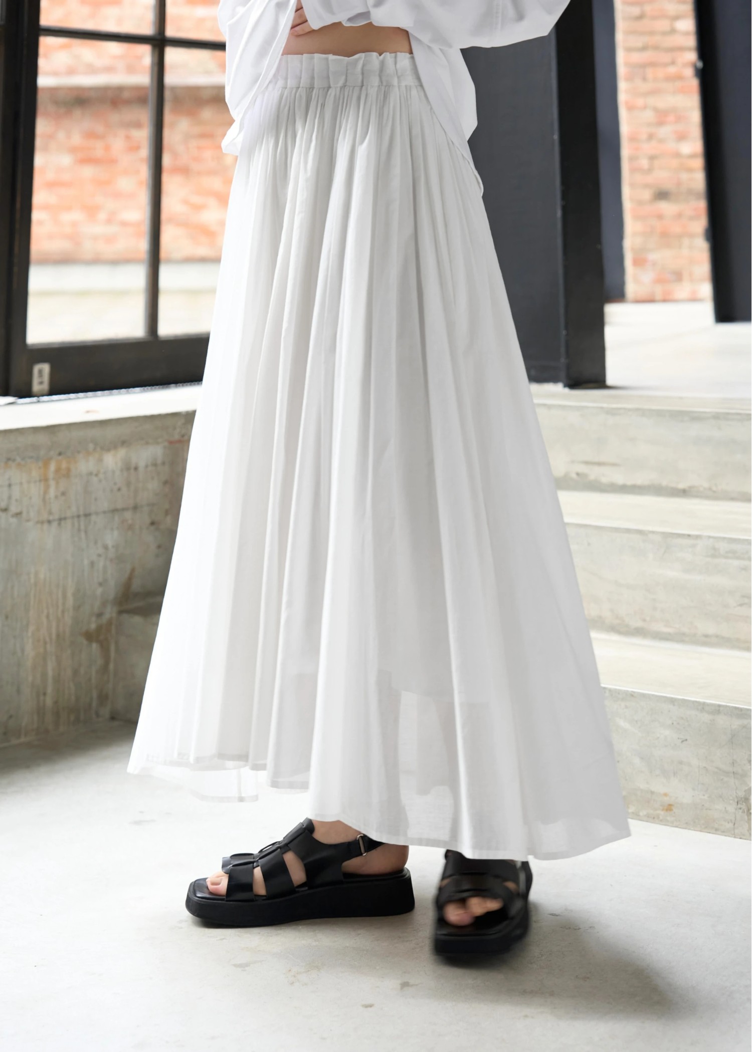 エンフォルド TUCK-HEM SKIRT ホワイト TUCK-HEM SKIRT｜36｜WHT｜SKIRT｜|ENFÖLD OFFICIAL ONLINE