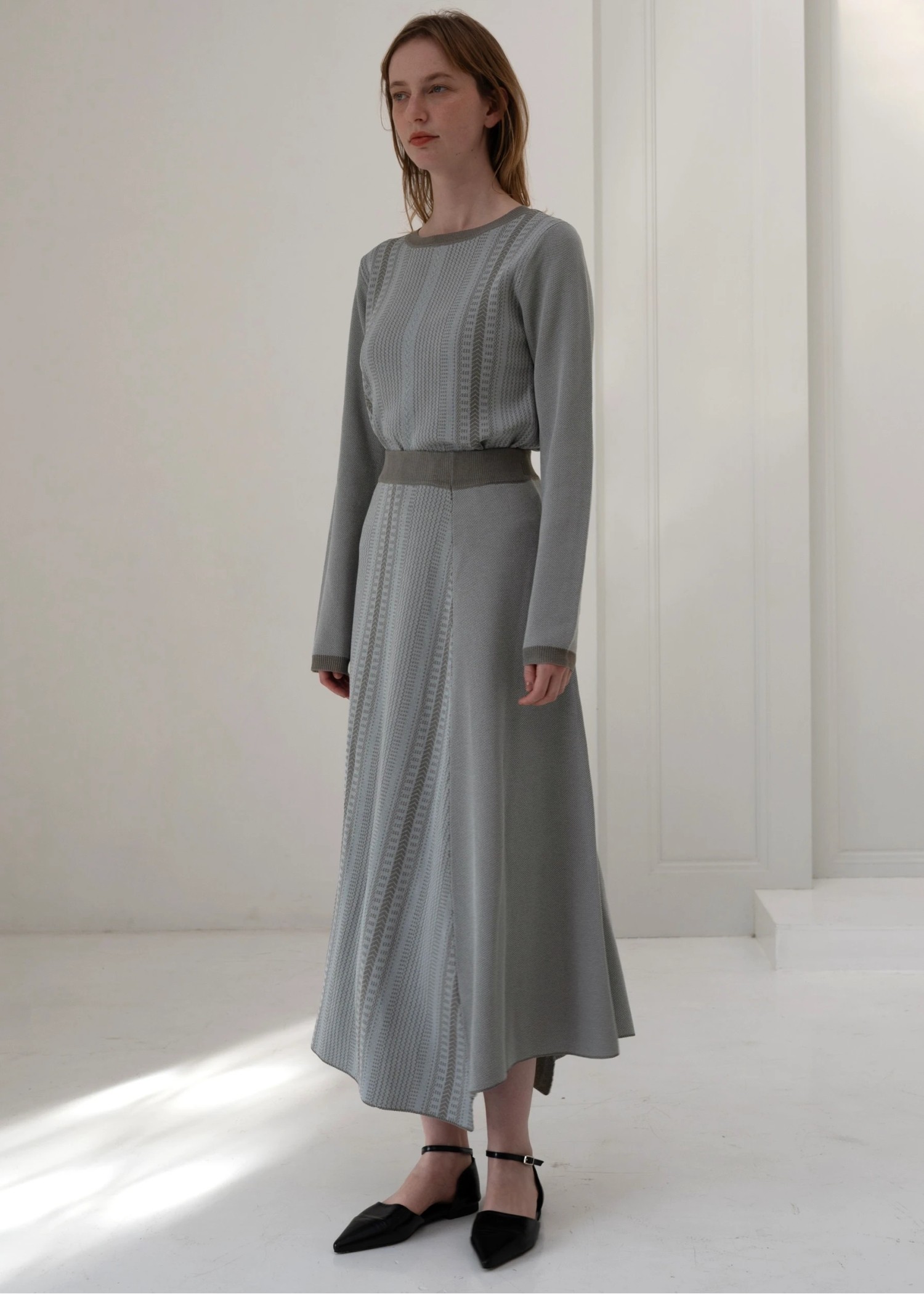 jacquard oblique multi stripe knit SK