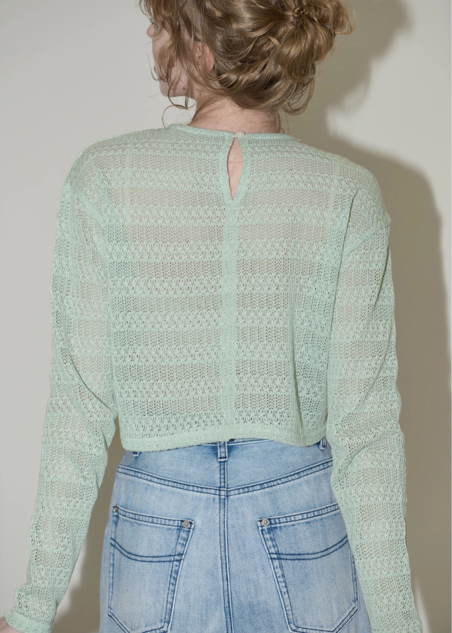 openwork cropped cut sew tops