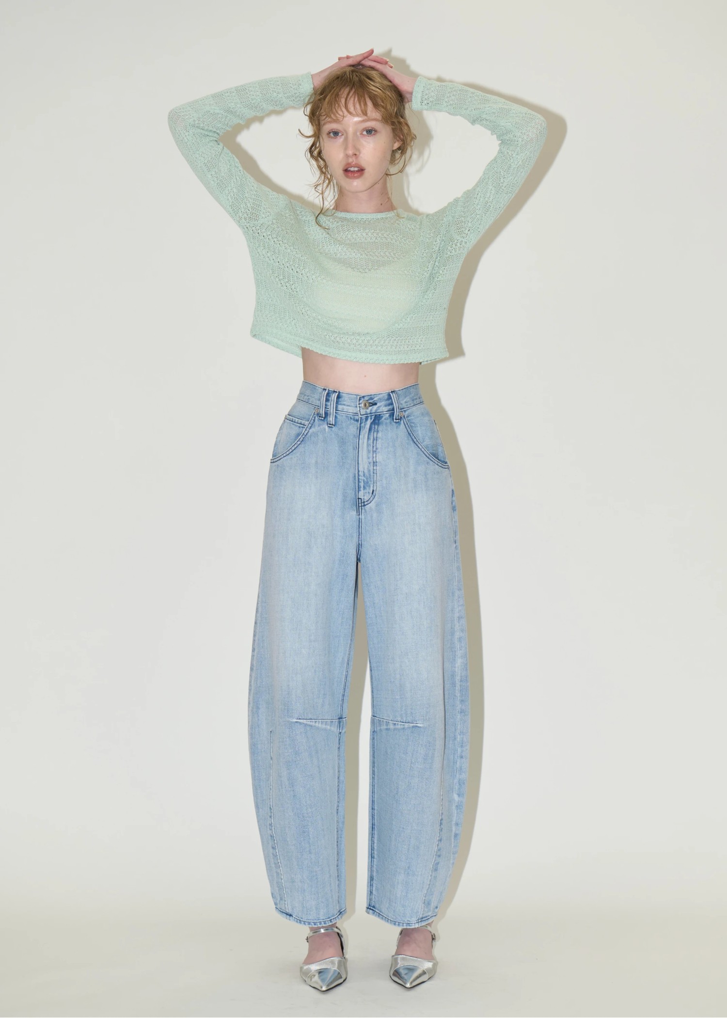 openwork cropped cut sew tops