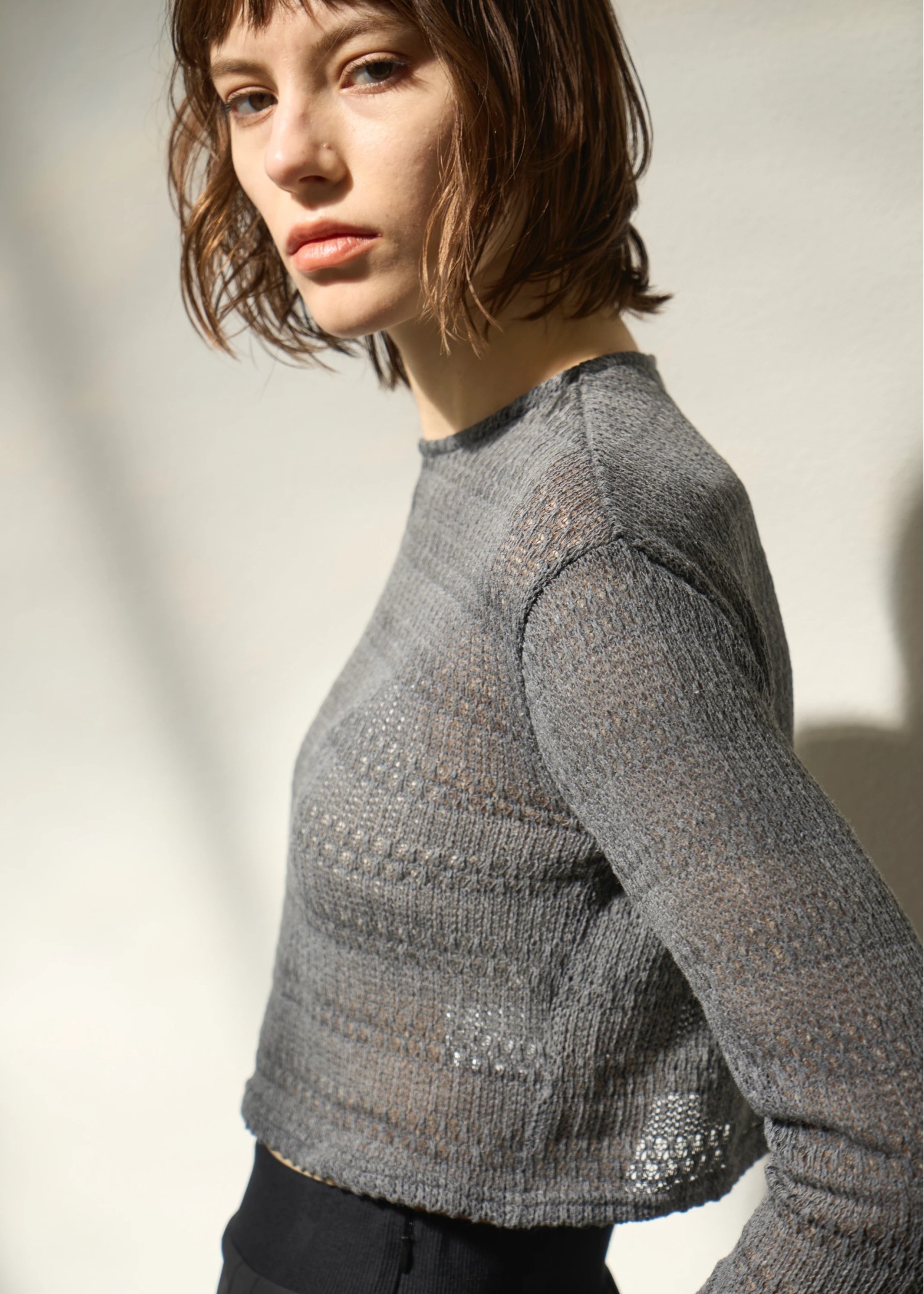 openwork cropped cut sew tops