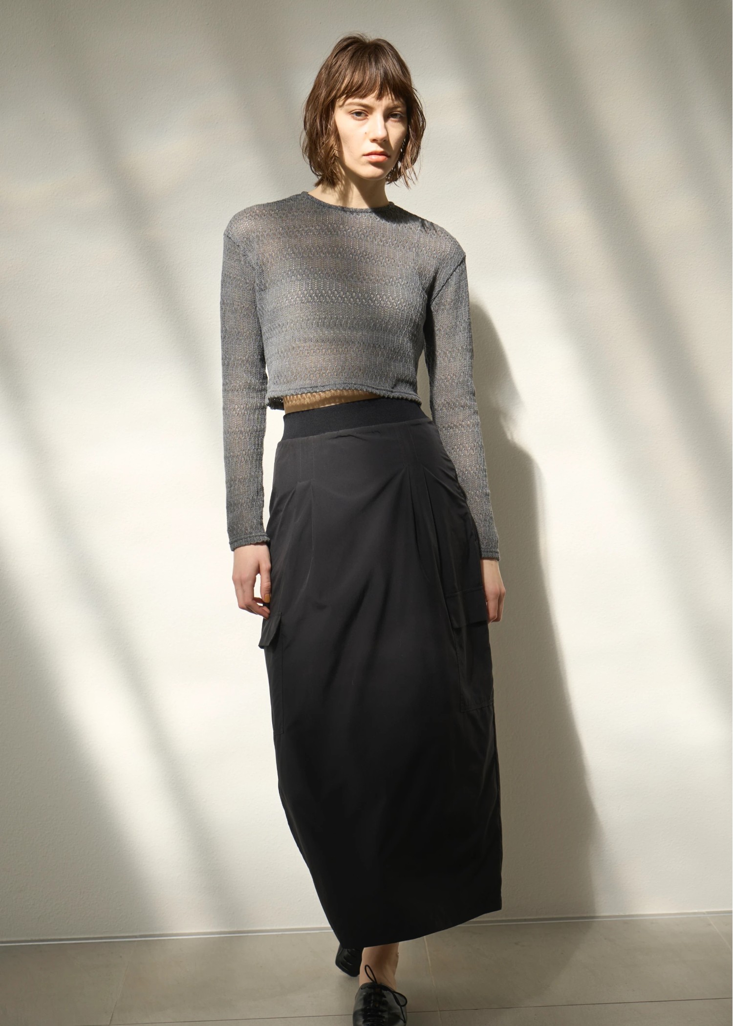 openwork cropped cut sew tops