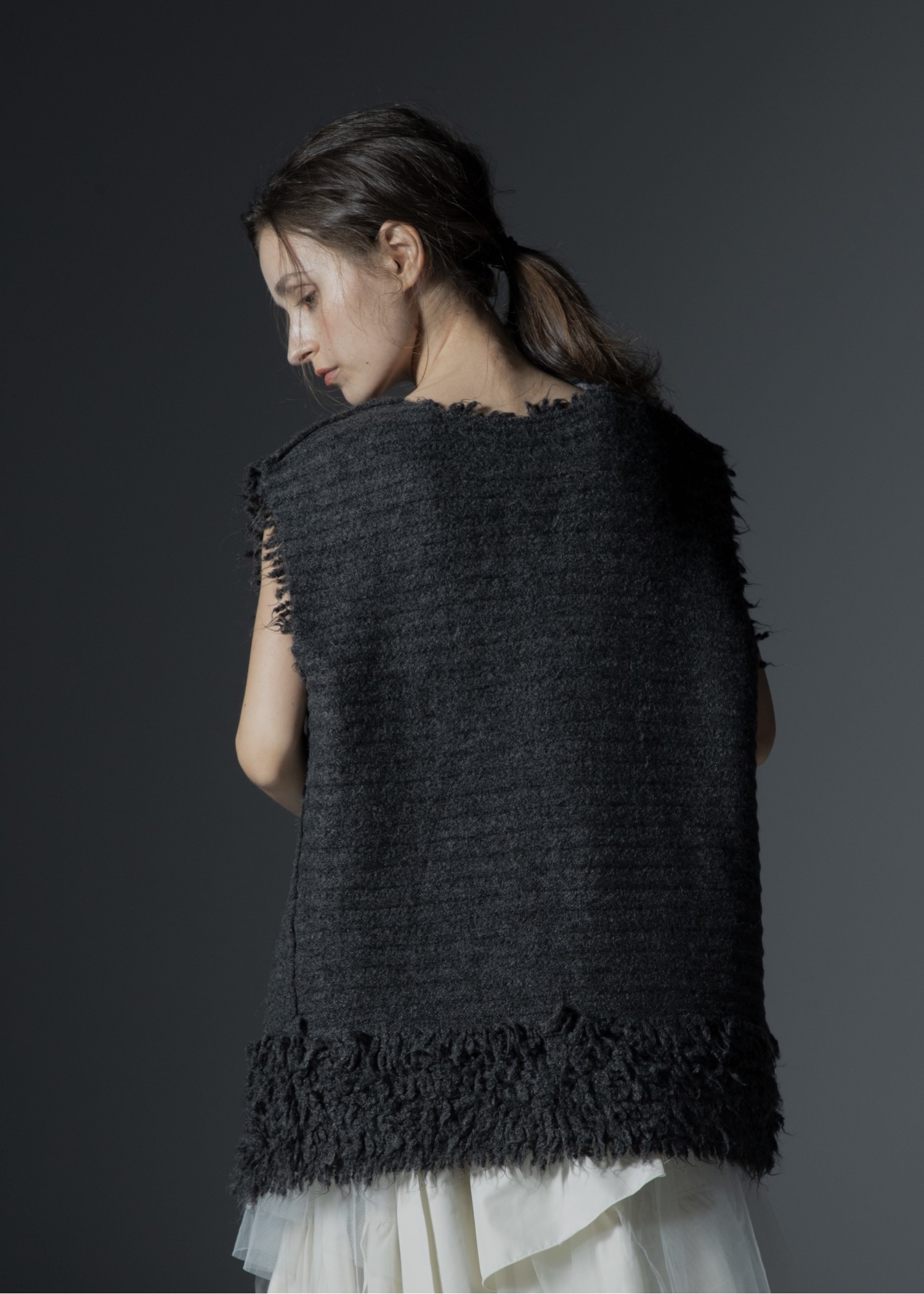 long loop reversible knit vest