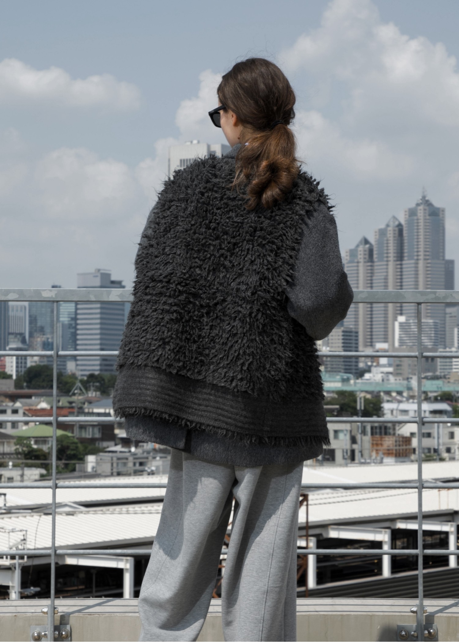 long loop reversible knit vest