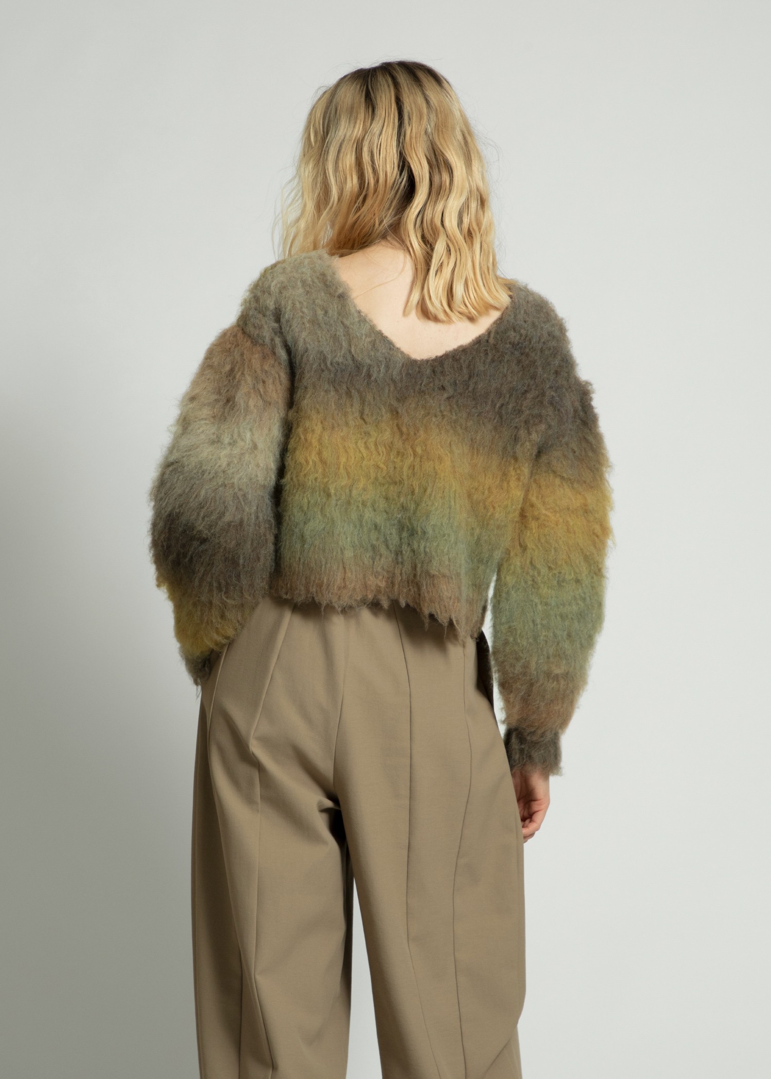 blurred pattern short loop knit