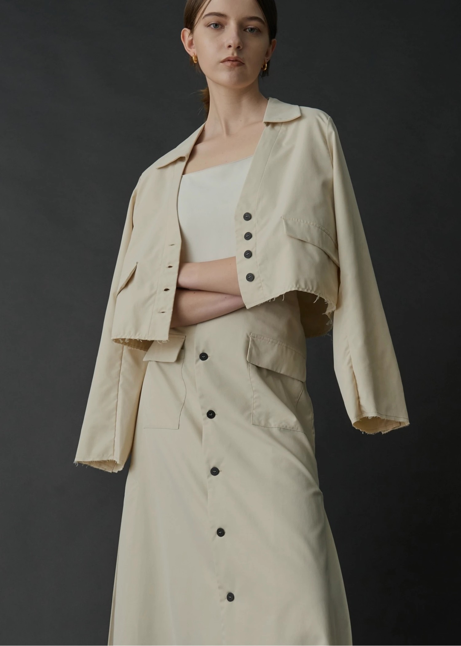 skipper collar bi color button SH/JK