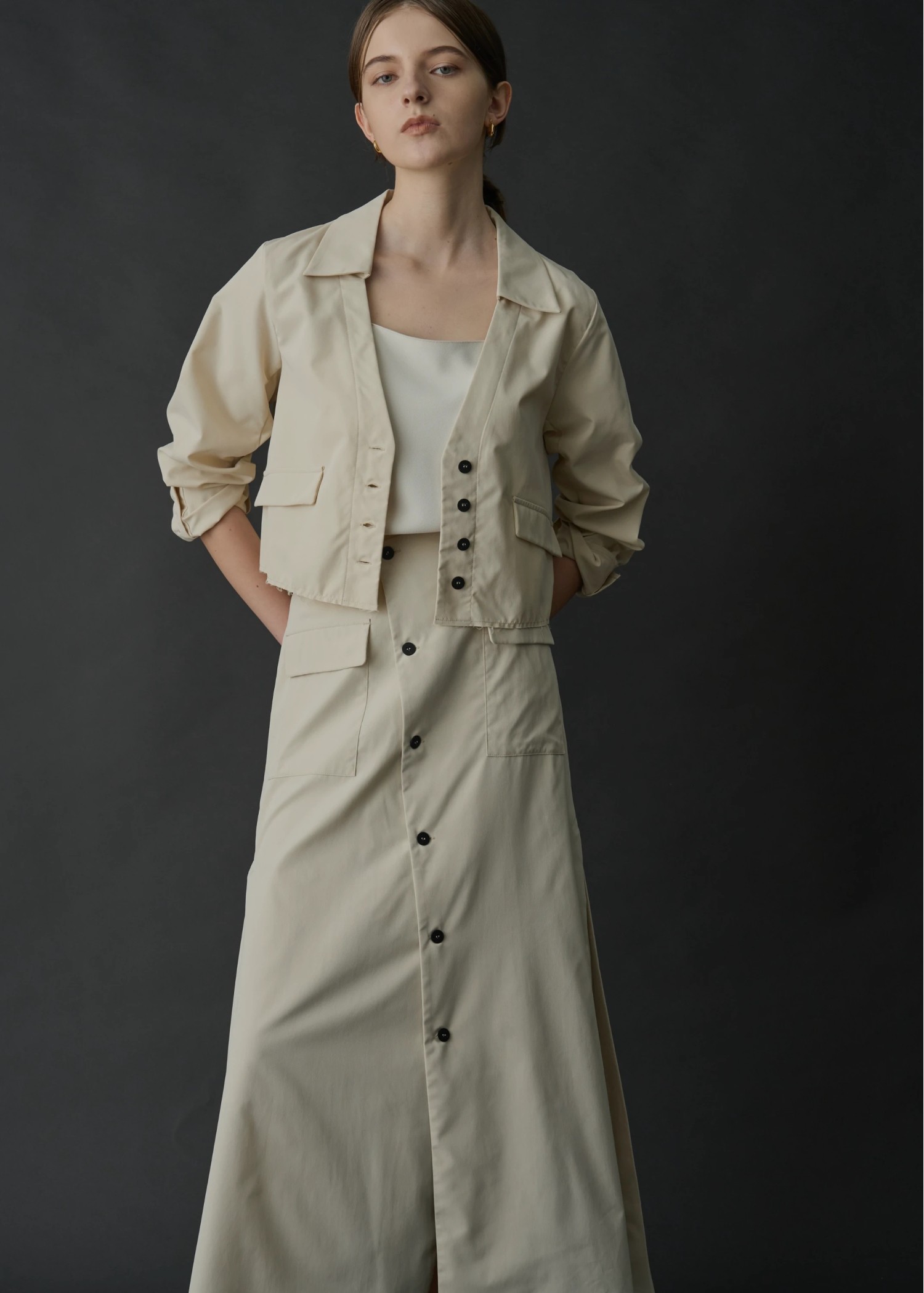 skipper collar bi color button SH/JK