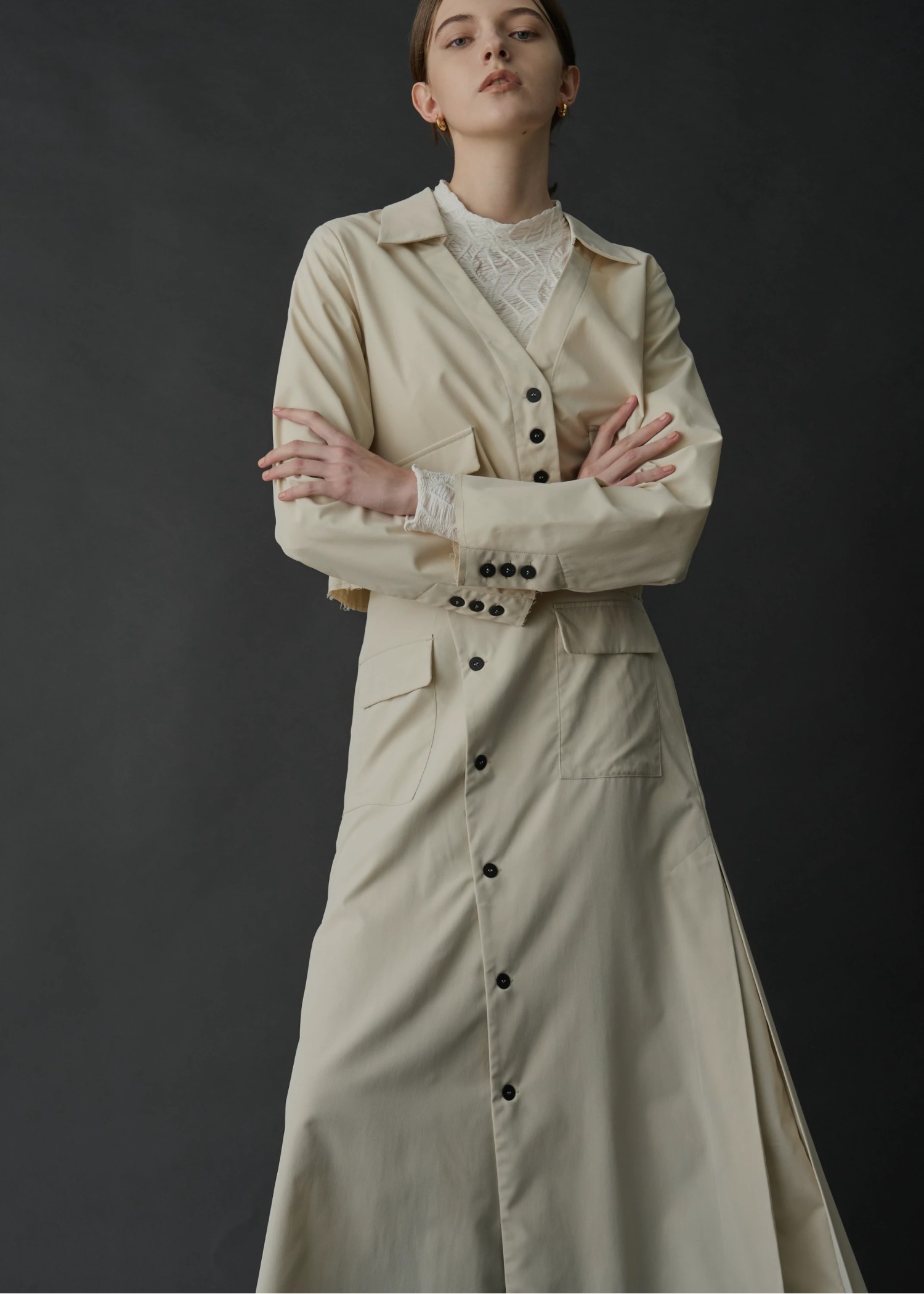 skipper collar bi color button SH/JK