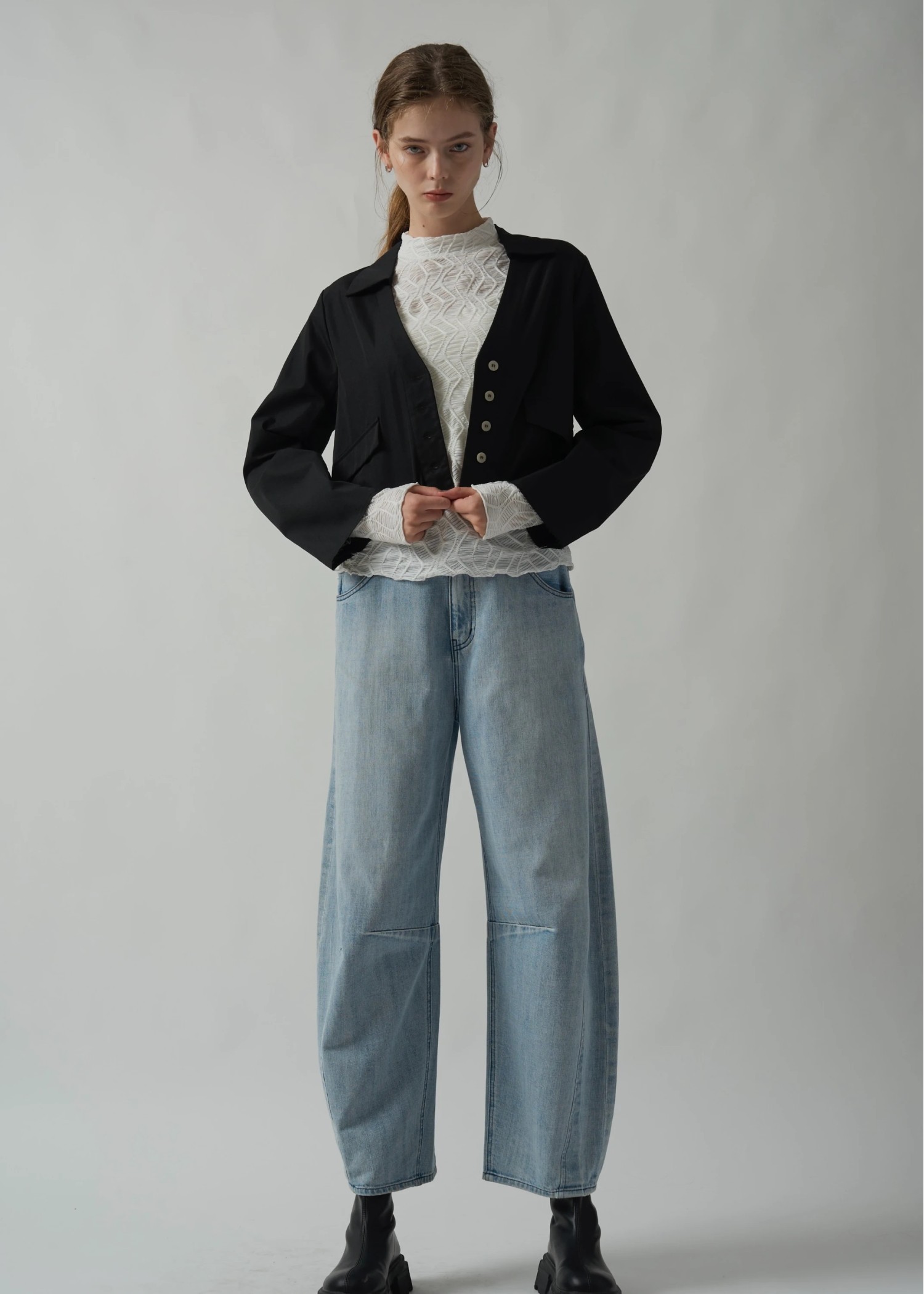 skipper collar bi color button SH/JK