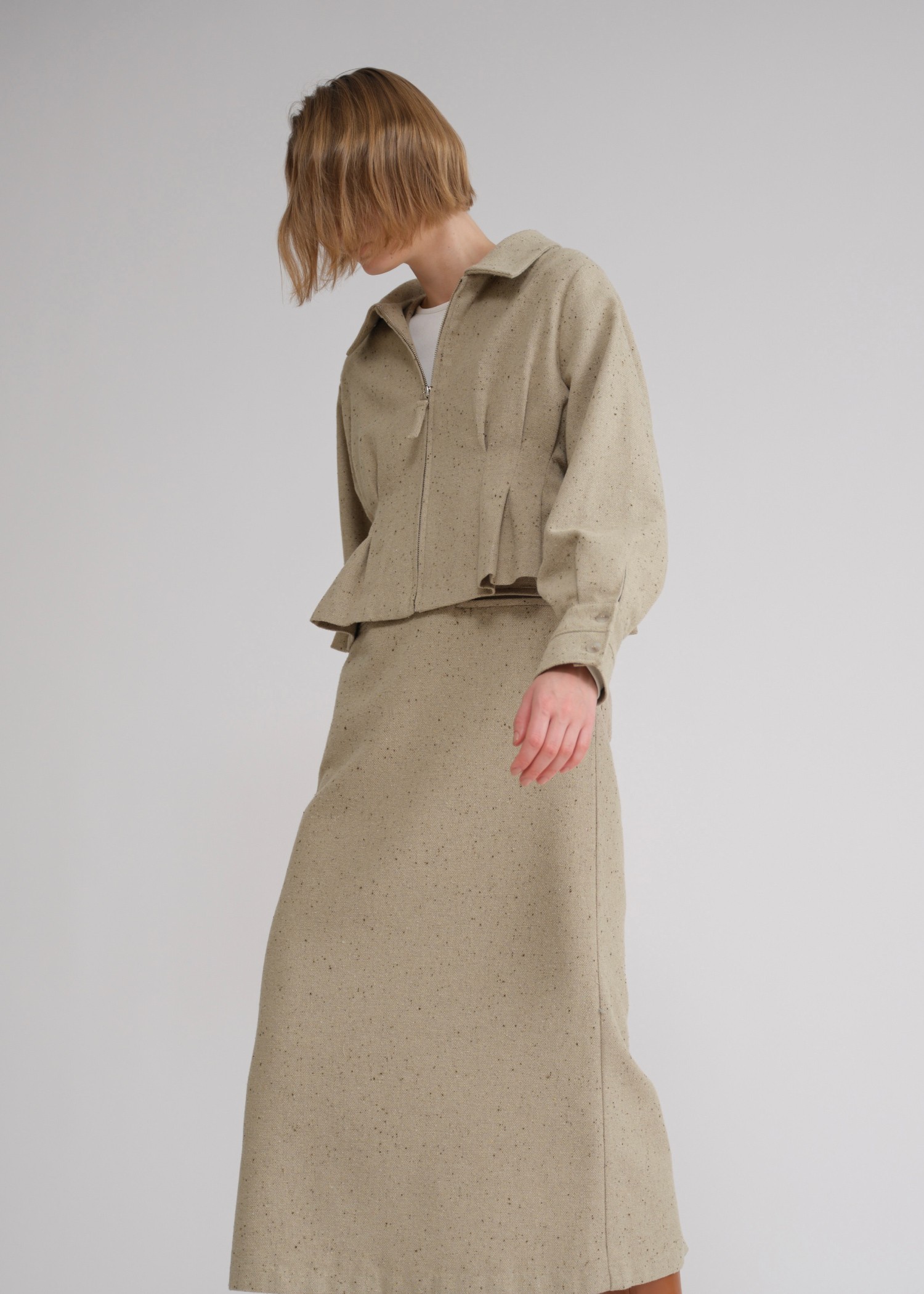 ジャケット・アウター Willfully peplum mix tweed short JKsetup WILLFULLY official web store（ウィルフリーコウシキツウハン