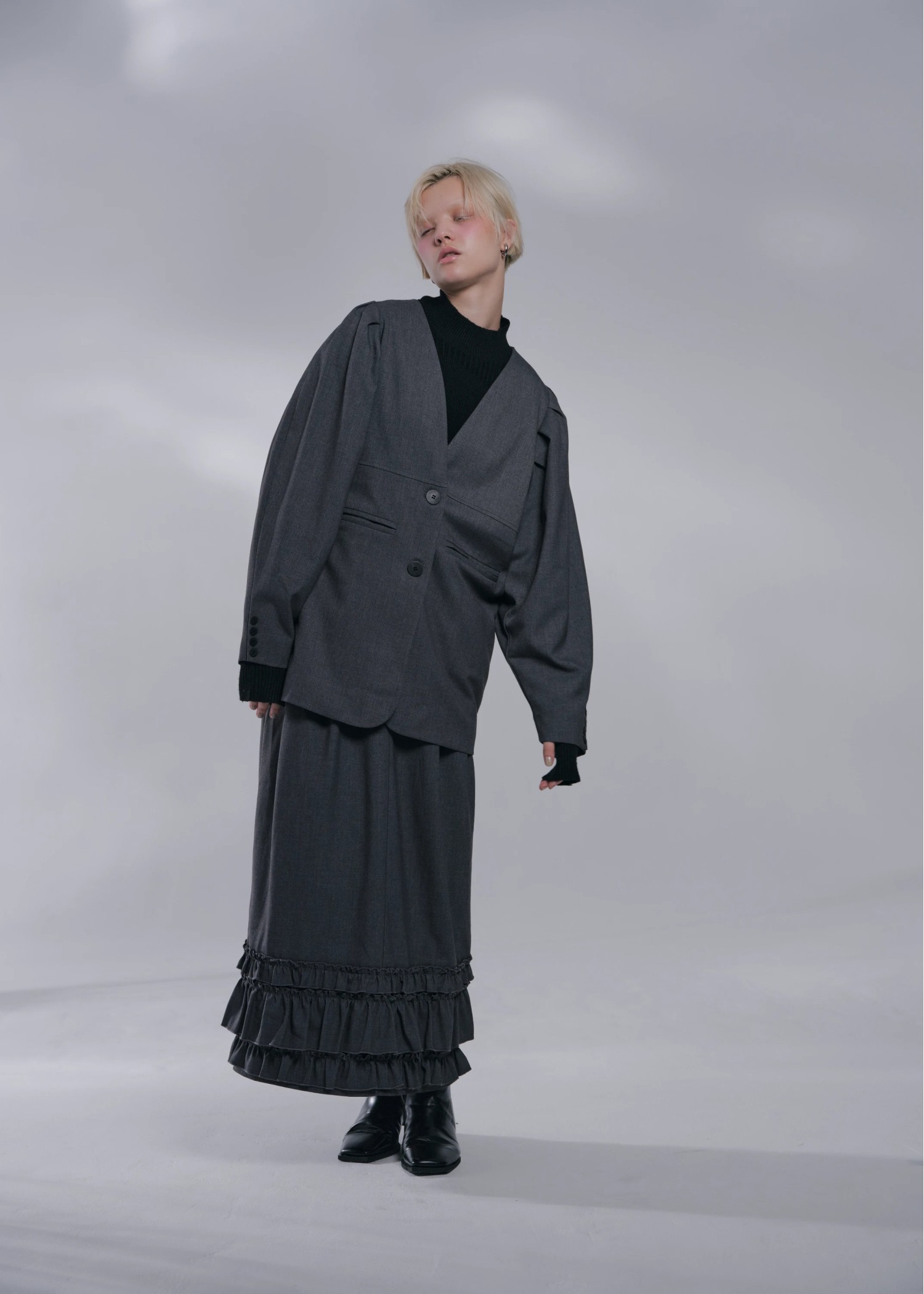 volume tuck sleeve no collar JK