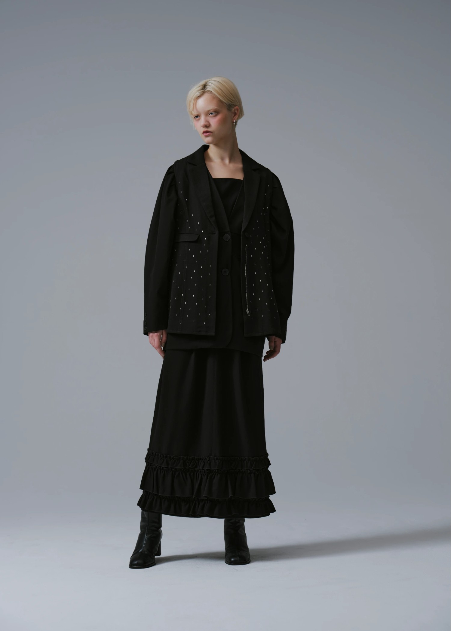 volume tuck sleeve no collar JK