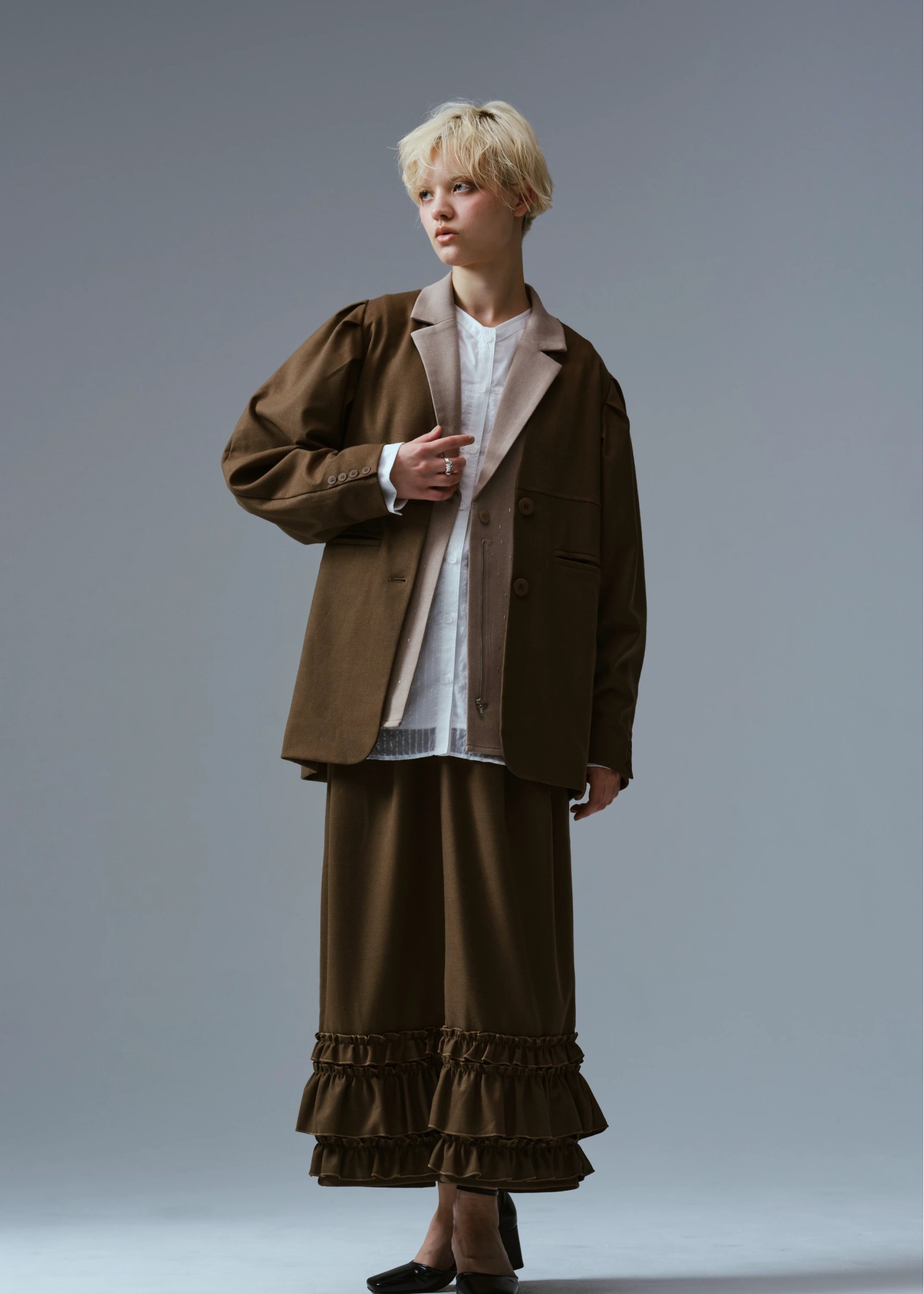 volume tuck sleeve no collar JK