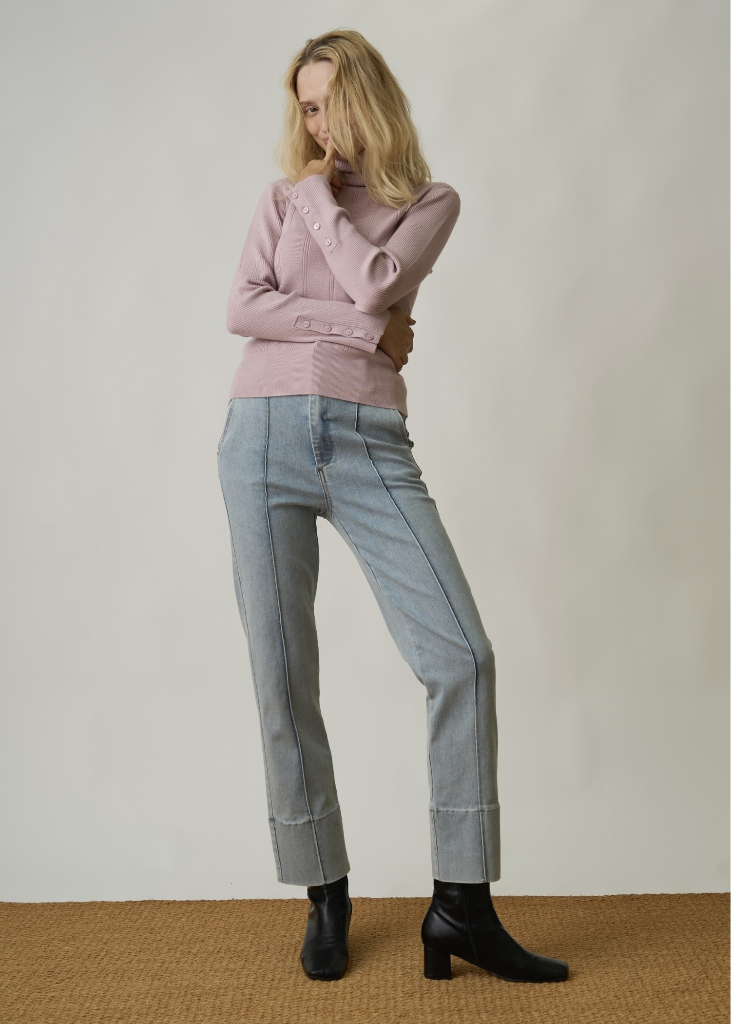 denim bi color center stitch PT