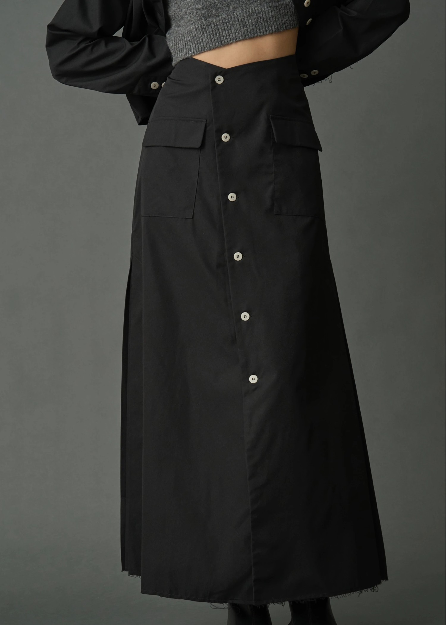 スカート WILLFULLY bi color stitch SK WILLFULLY（ウィルフリー）の「bi color stitch double gauze