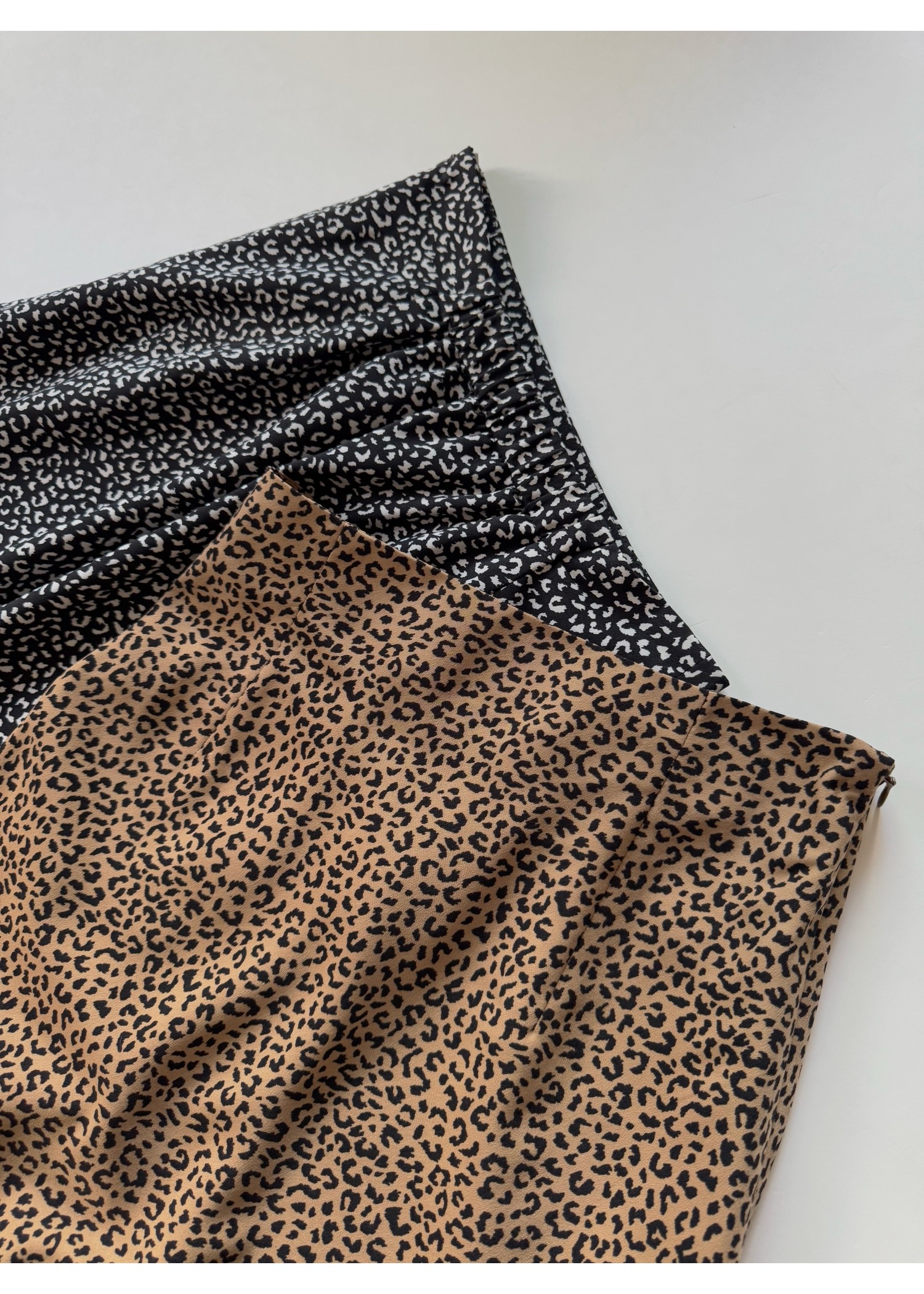 leopard print long trapeze skirt
