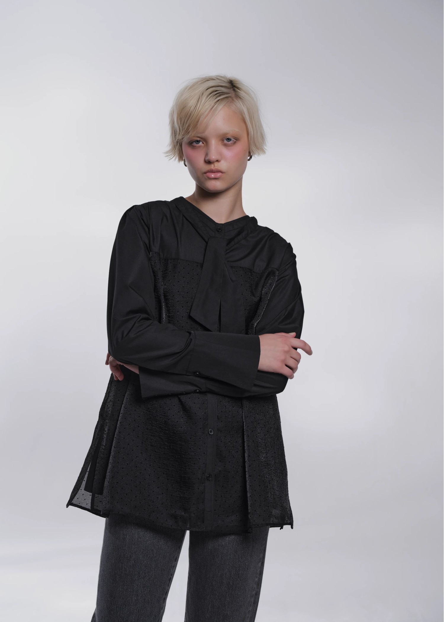 sheer layered removal bow tie SH