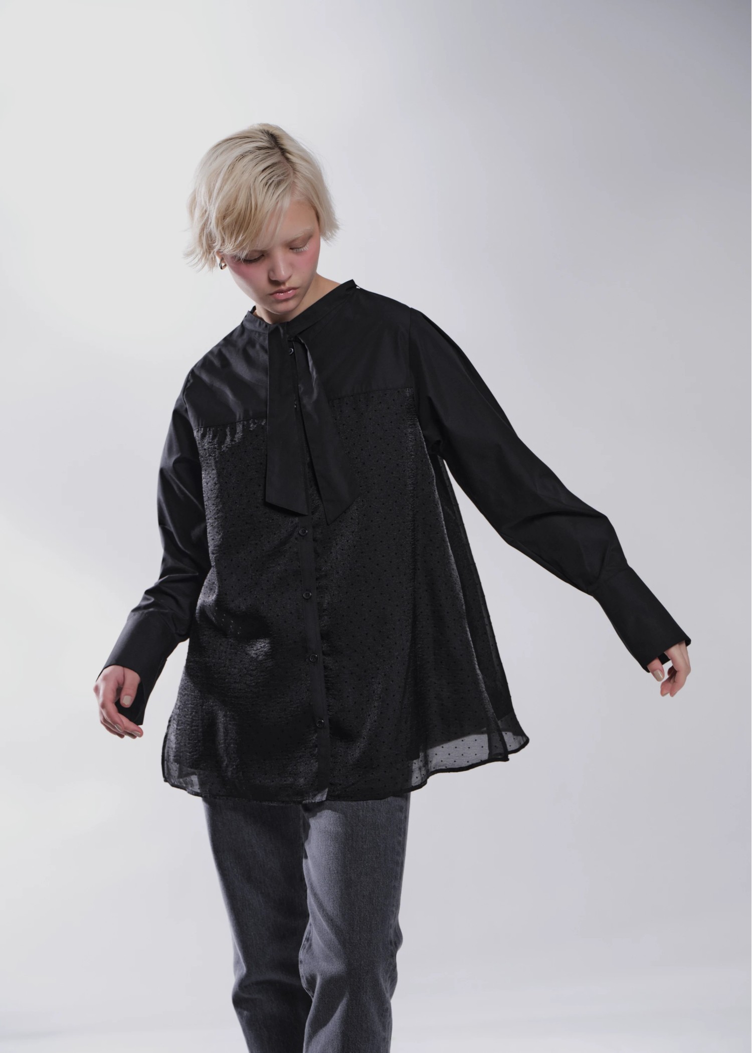 sheer layered removal bow tie SH