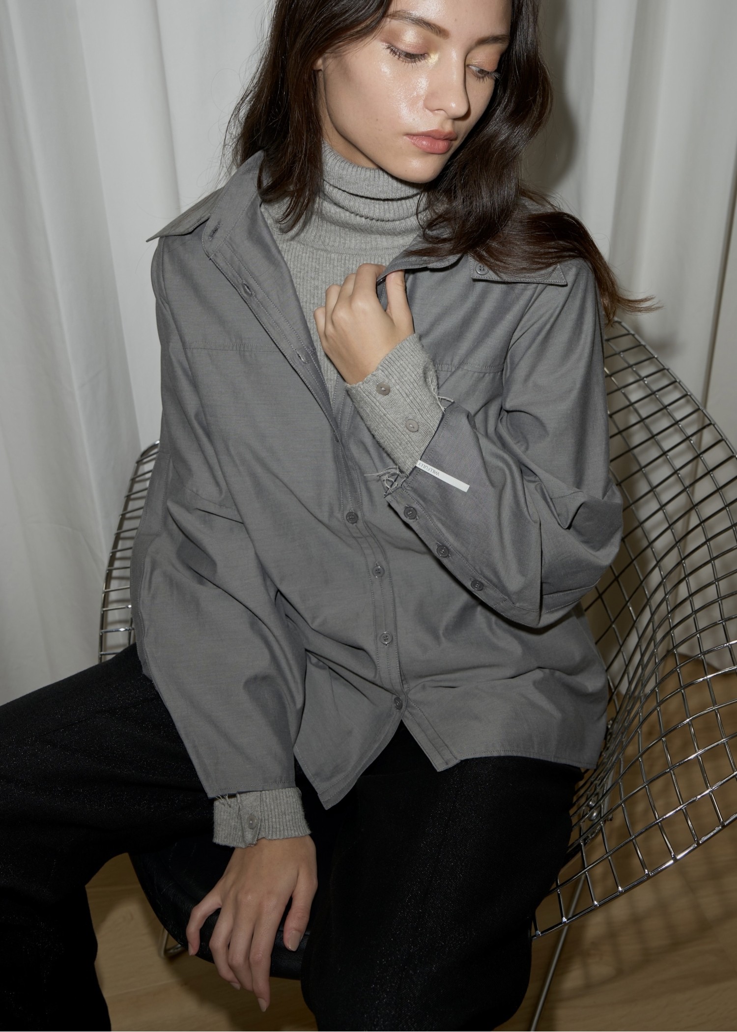 overlap collar cut off sleeve SH