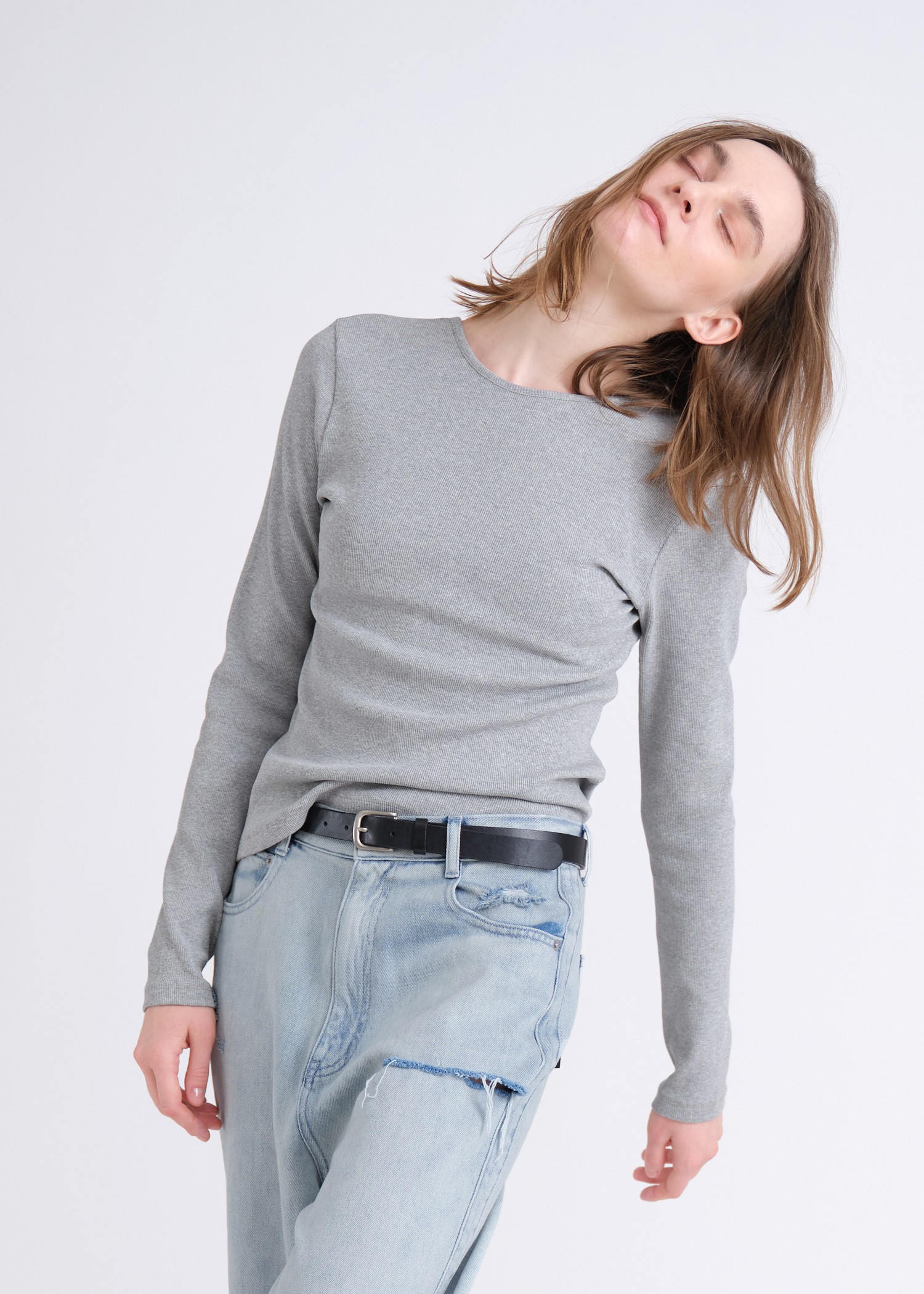 round neck narrow long T