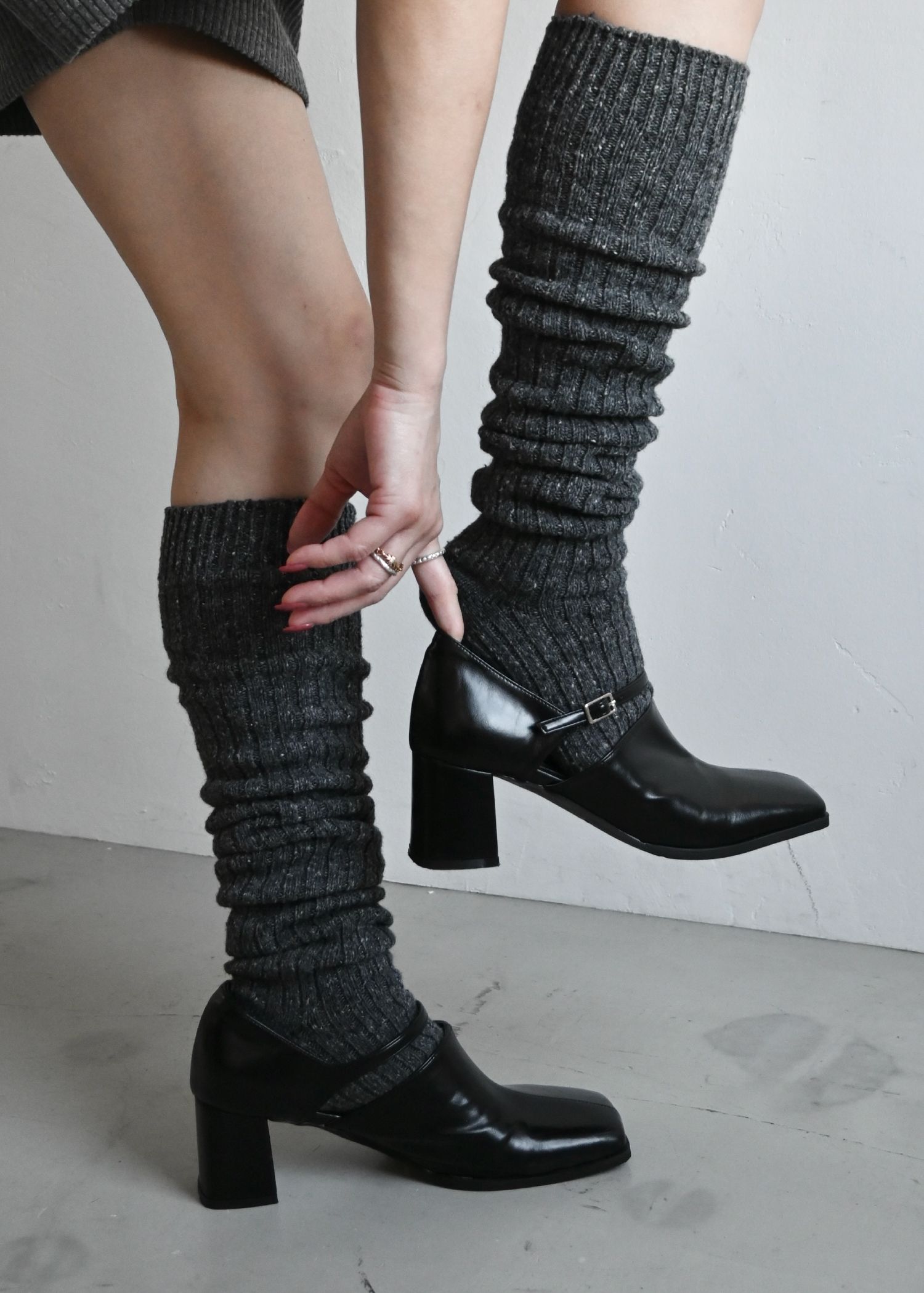 melange nep yarn high socks