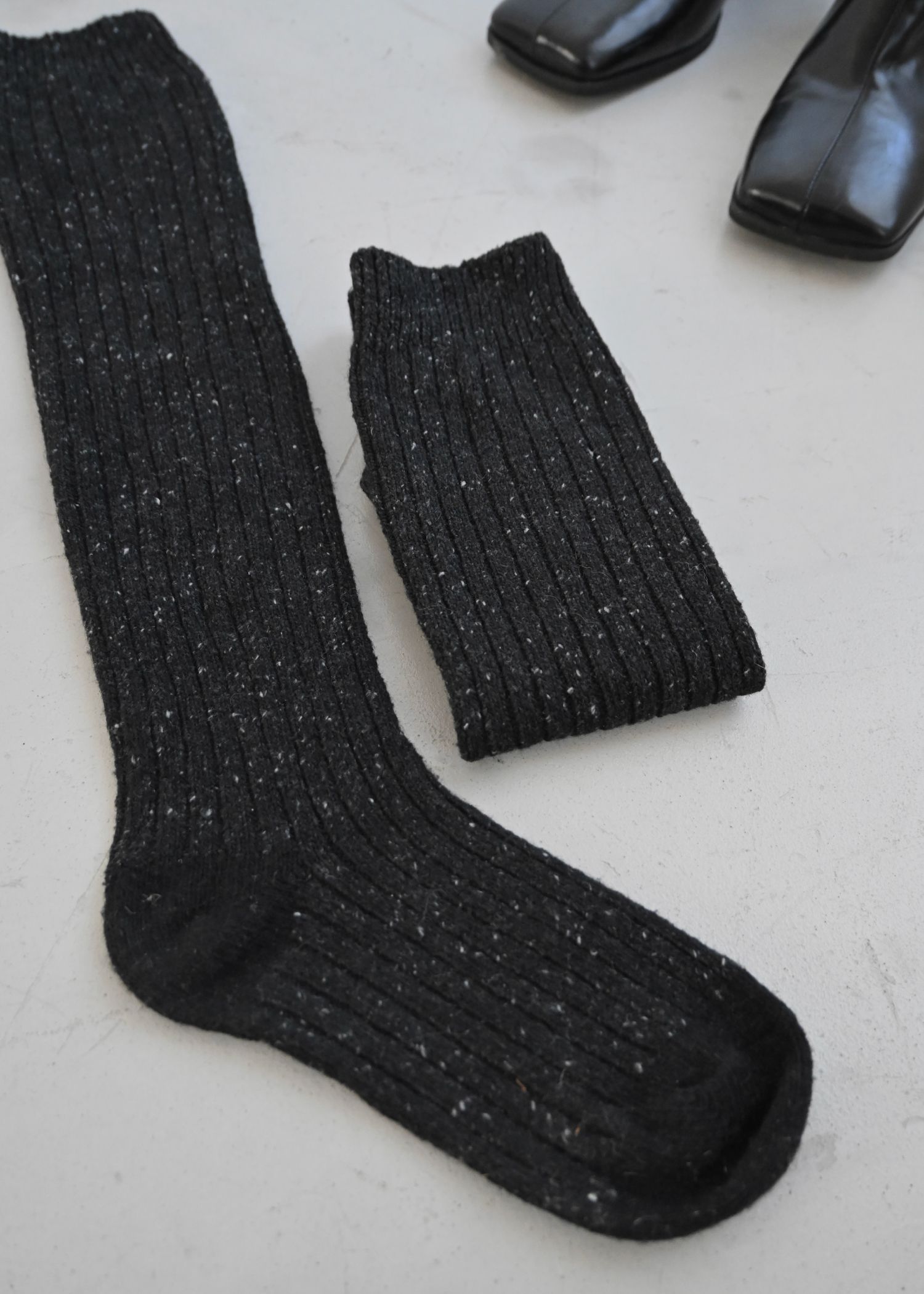 melange nep yarn high socks