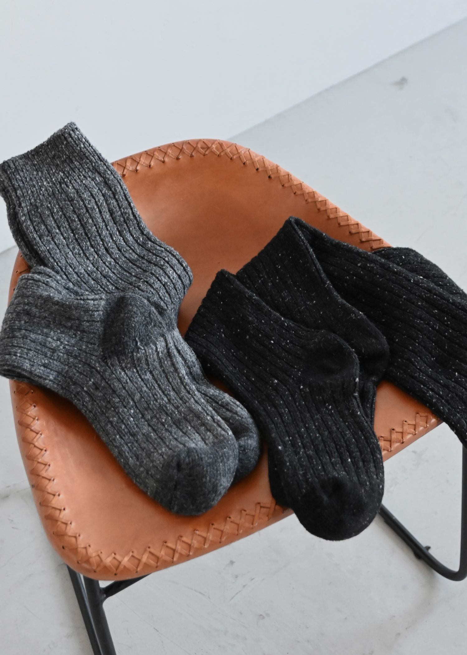 melange nep yarn high socks